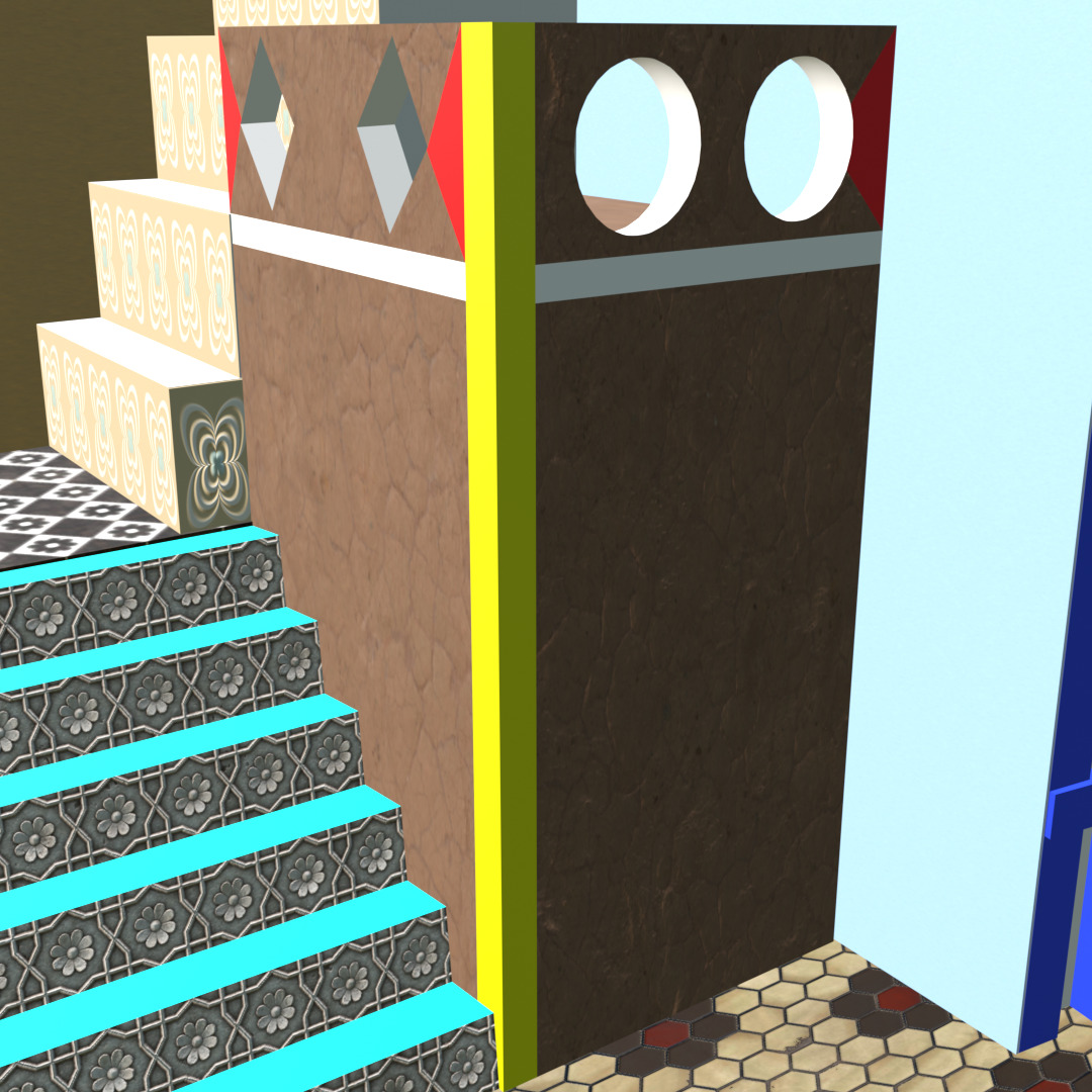 Stylized High-Poly Rooftop House - Detailed 3D Model Low-poly 3D model_10