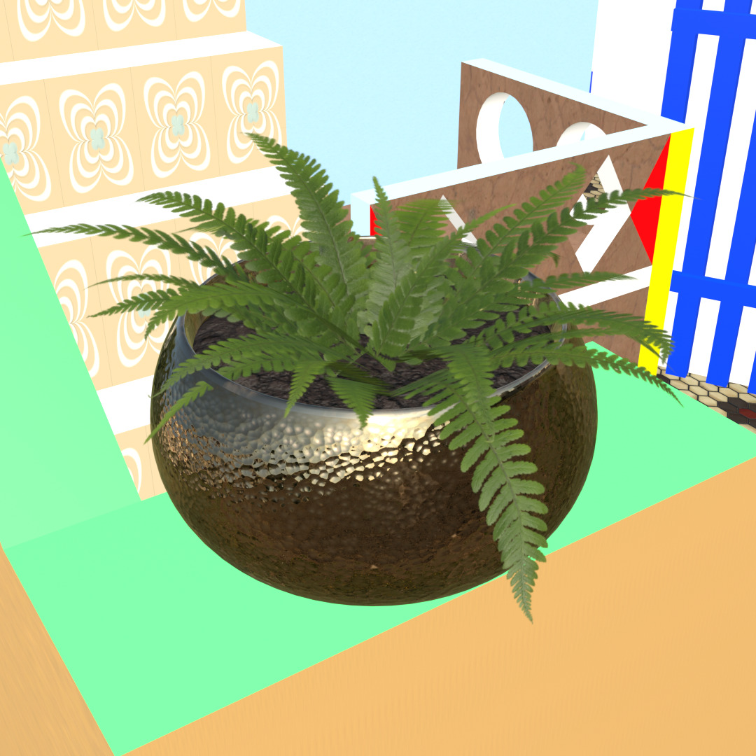 Stylized High-Poly Rooftop House - Detailed 3D Model Low-poly 3D model_11