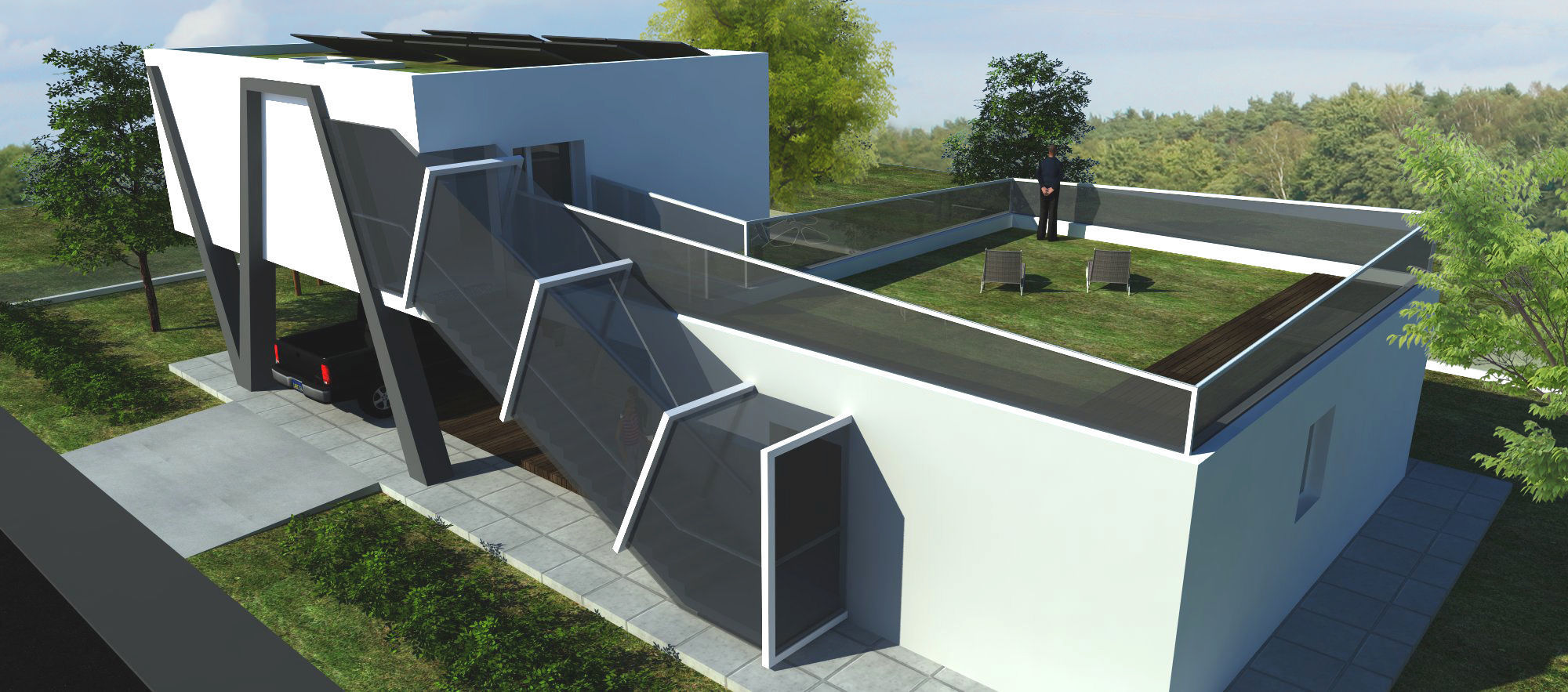 House modern in woods 3D model_2