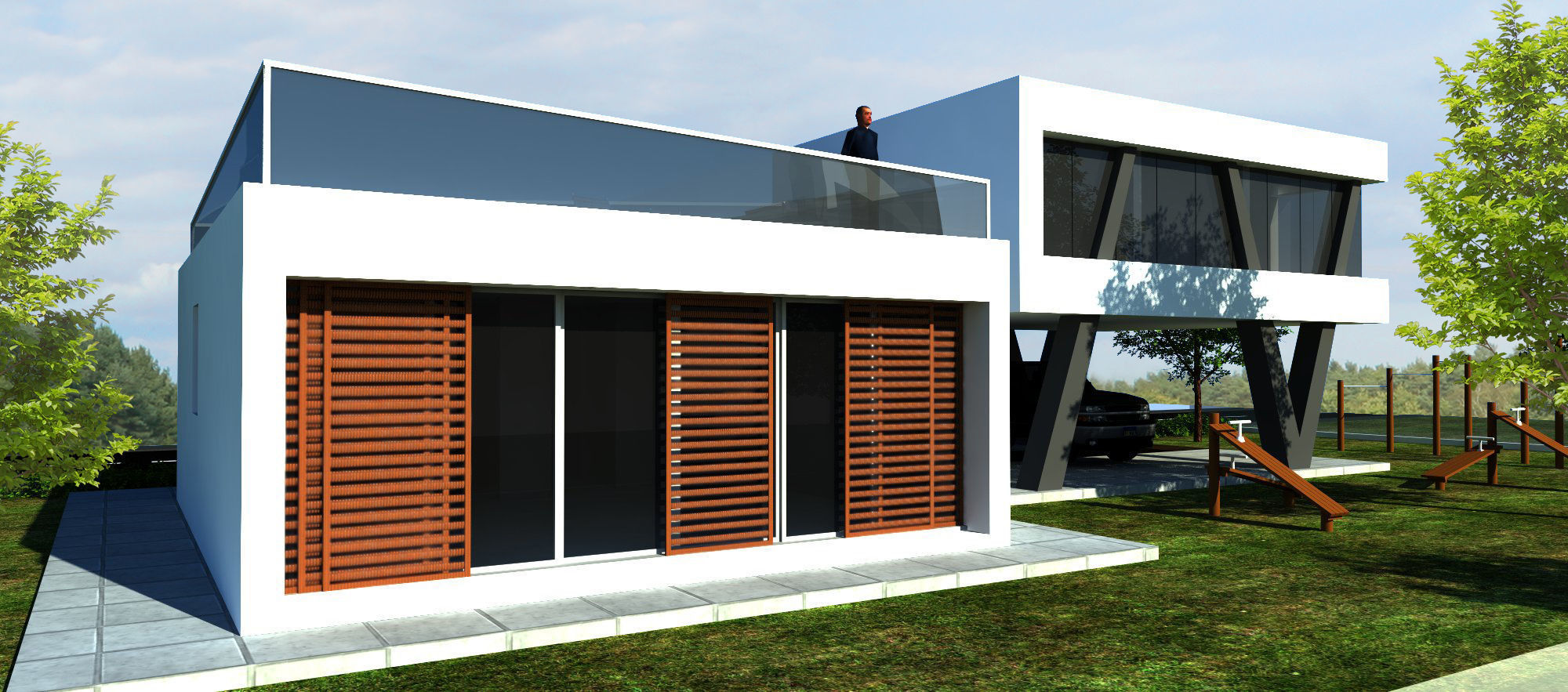 House modern in woods 3D model_1