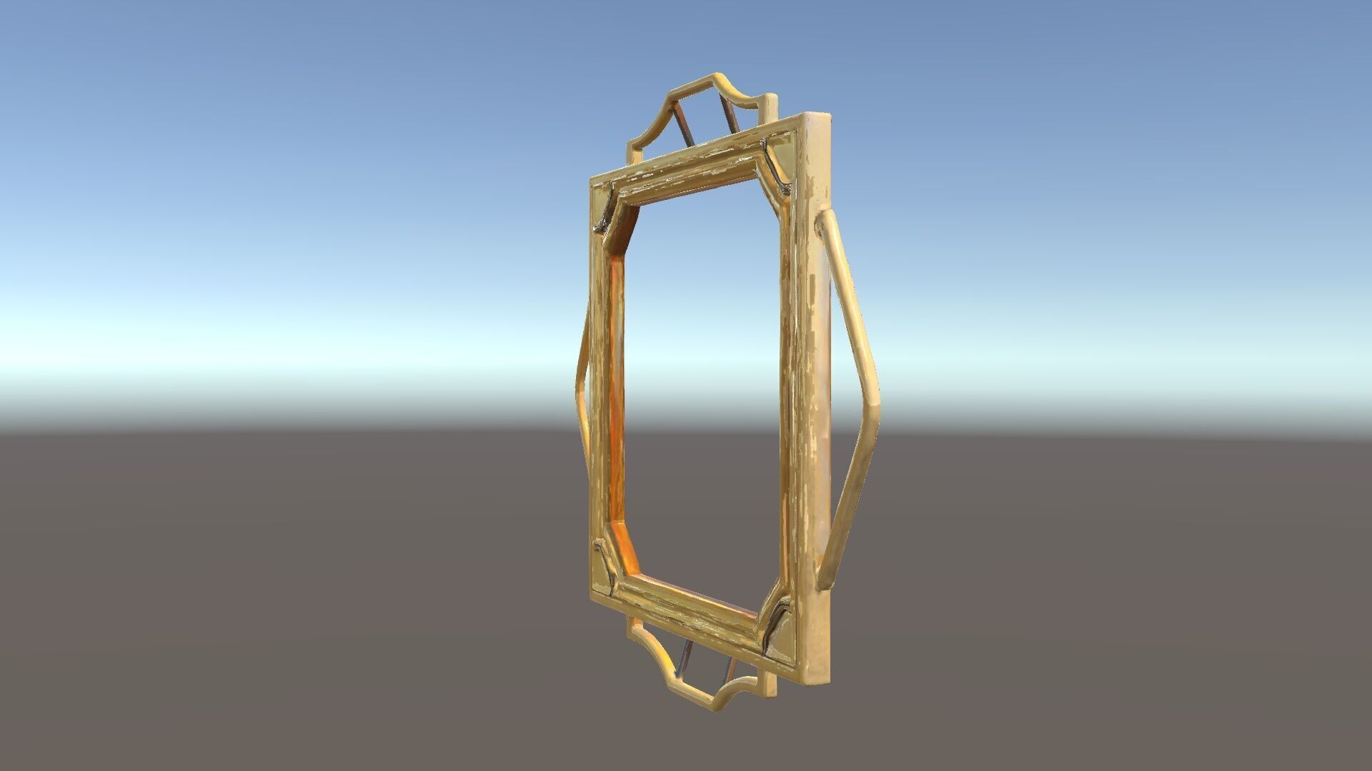 Art Deco Gold Frame Mirror Model Pack Low-poly 3D model_33