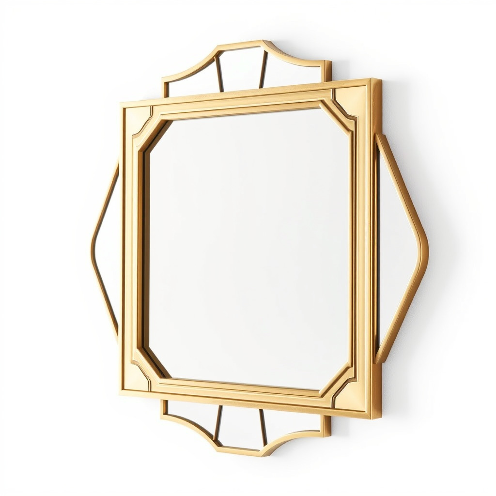 Art Deco Gold Frame Mirror Model Pack Low-poly 3D model_2