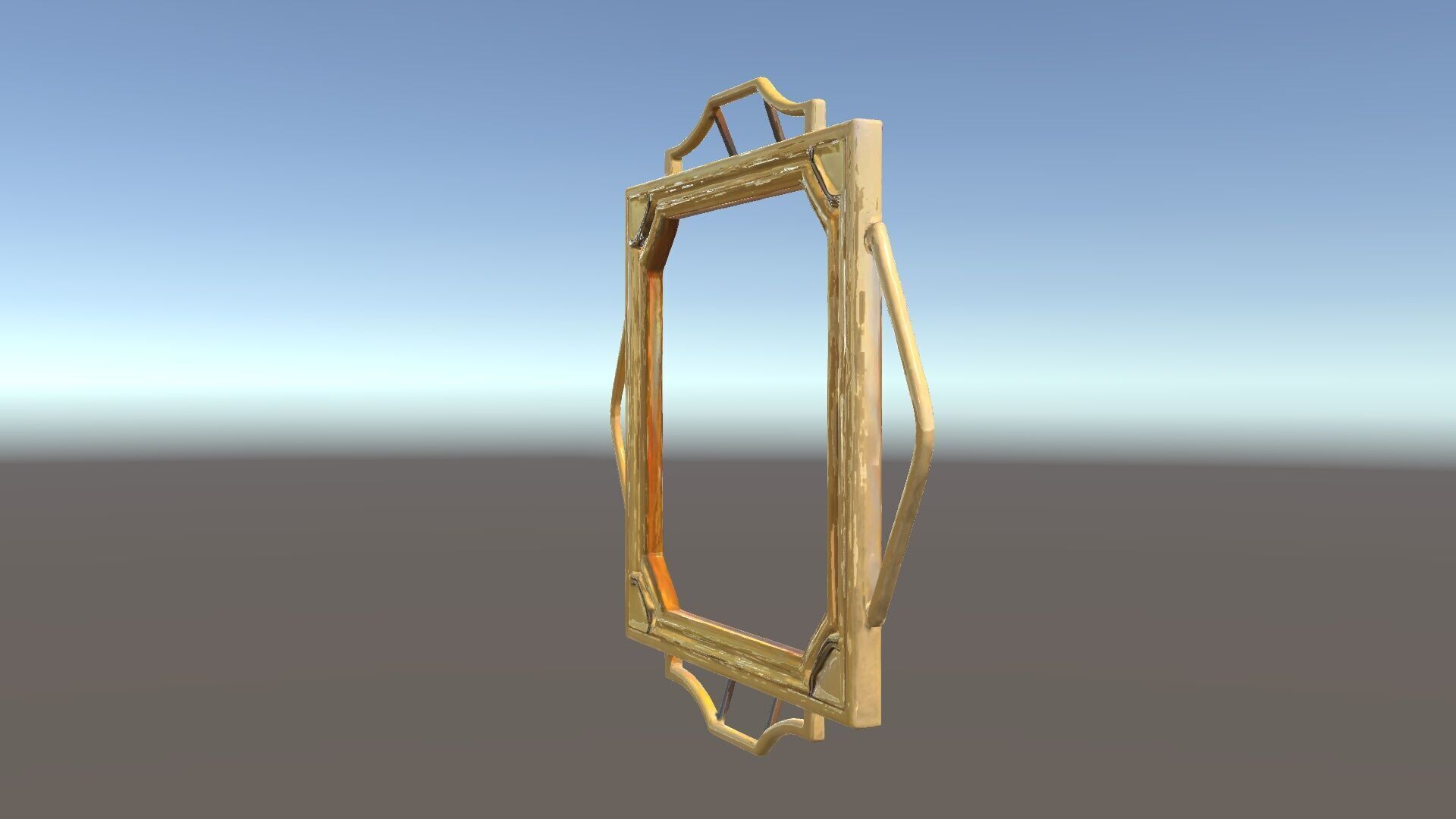 Art Deco Gold Frame Mirror Model Pack Low-poly 3D model_5