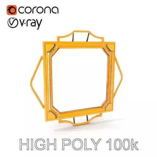 Art Deco Gold Frame Mirror Model Pack