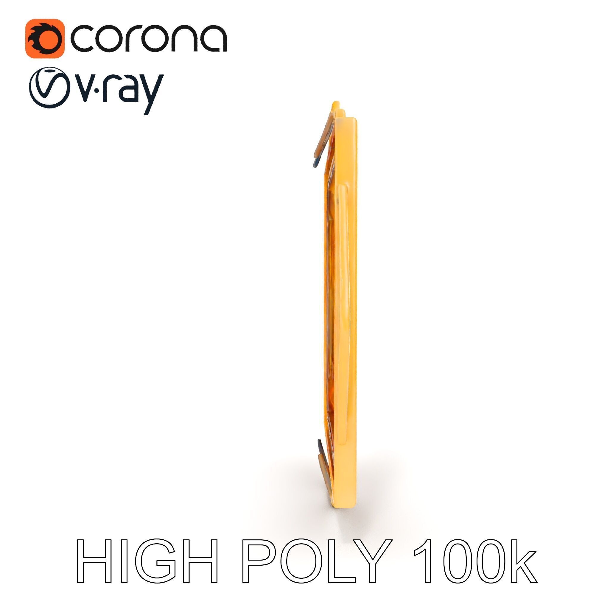 Art Deco Gold Frame Mirror Model Pack Low-poly 3D model_20