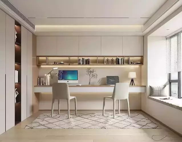 Study and Work Space 3D Interior Scene  185