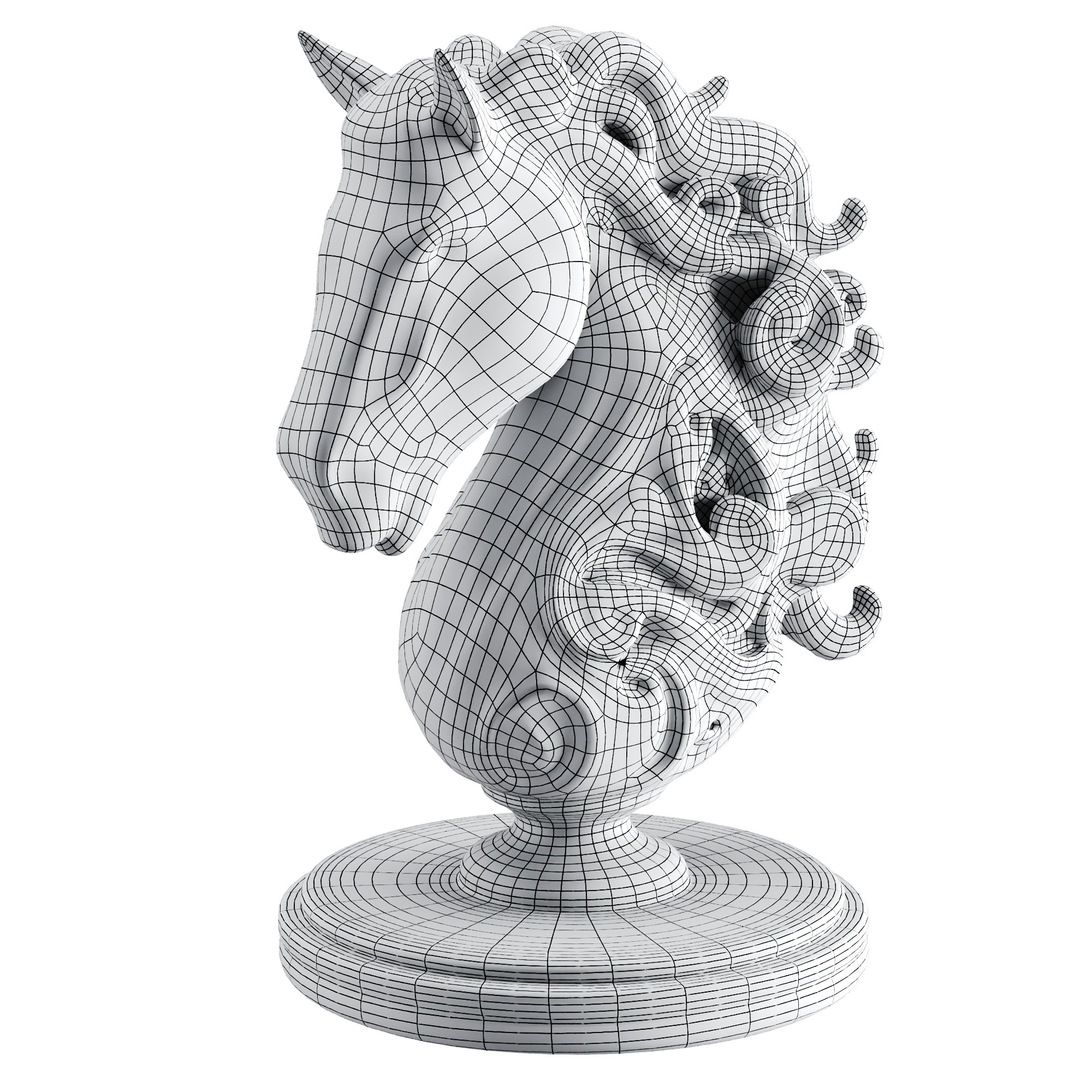 Horse statue Low-poly 3D model_12