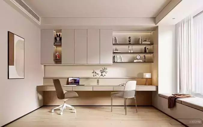 Study and Work Space 3D Interior Scene  182