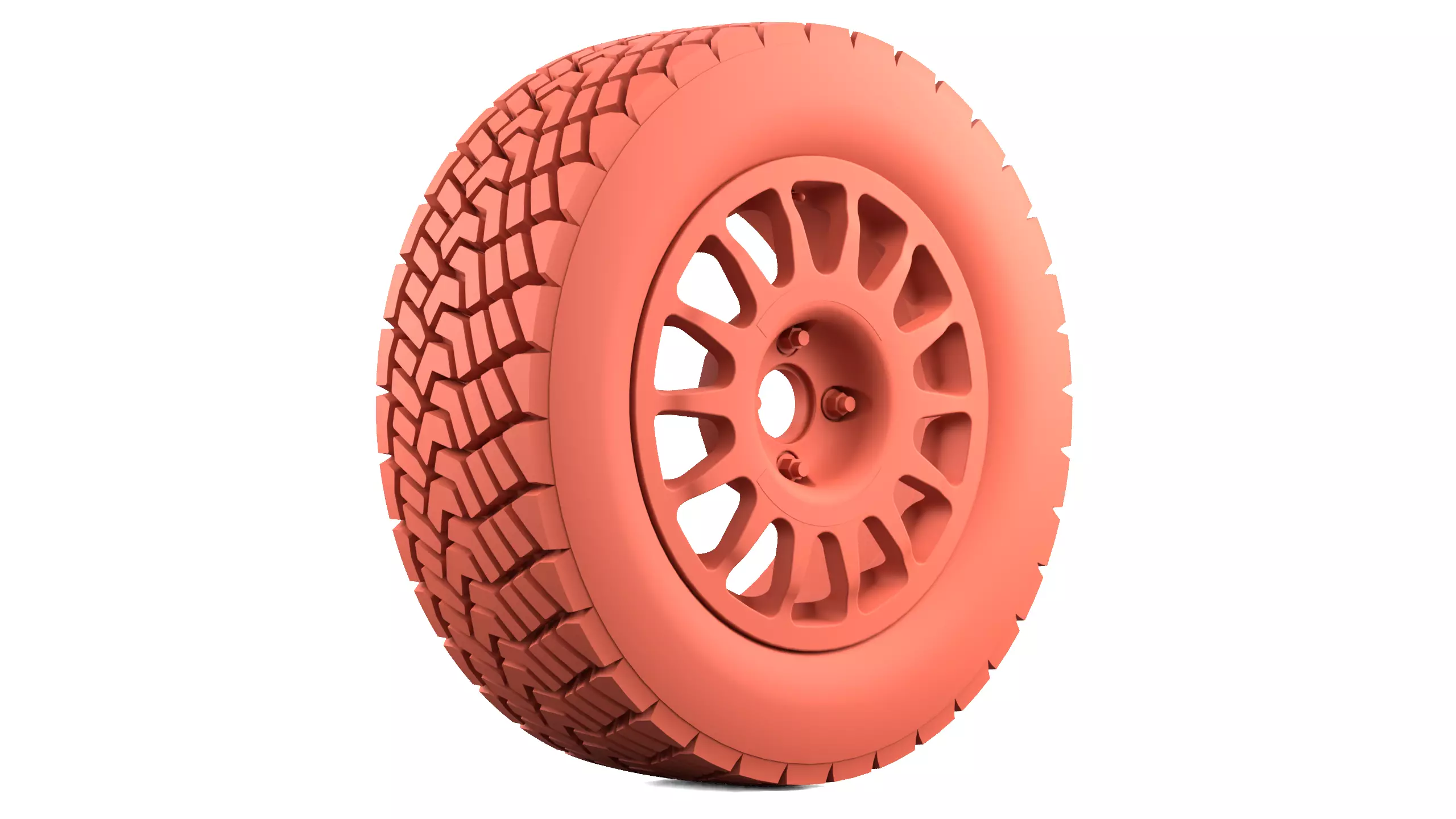 Offroad Car Wheel 2 Low-poly 3D model_7