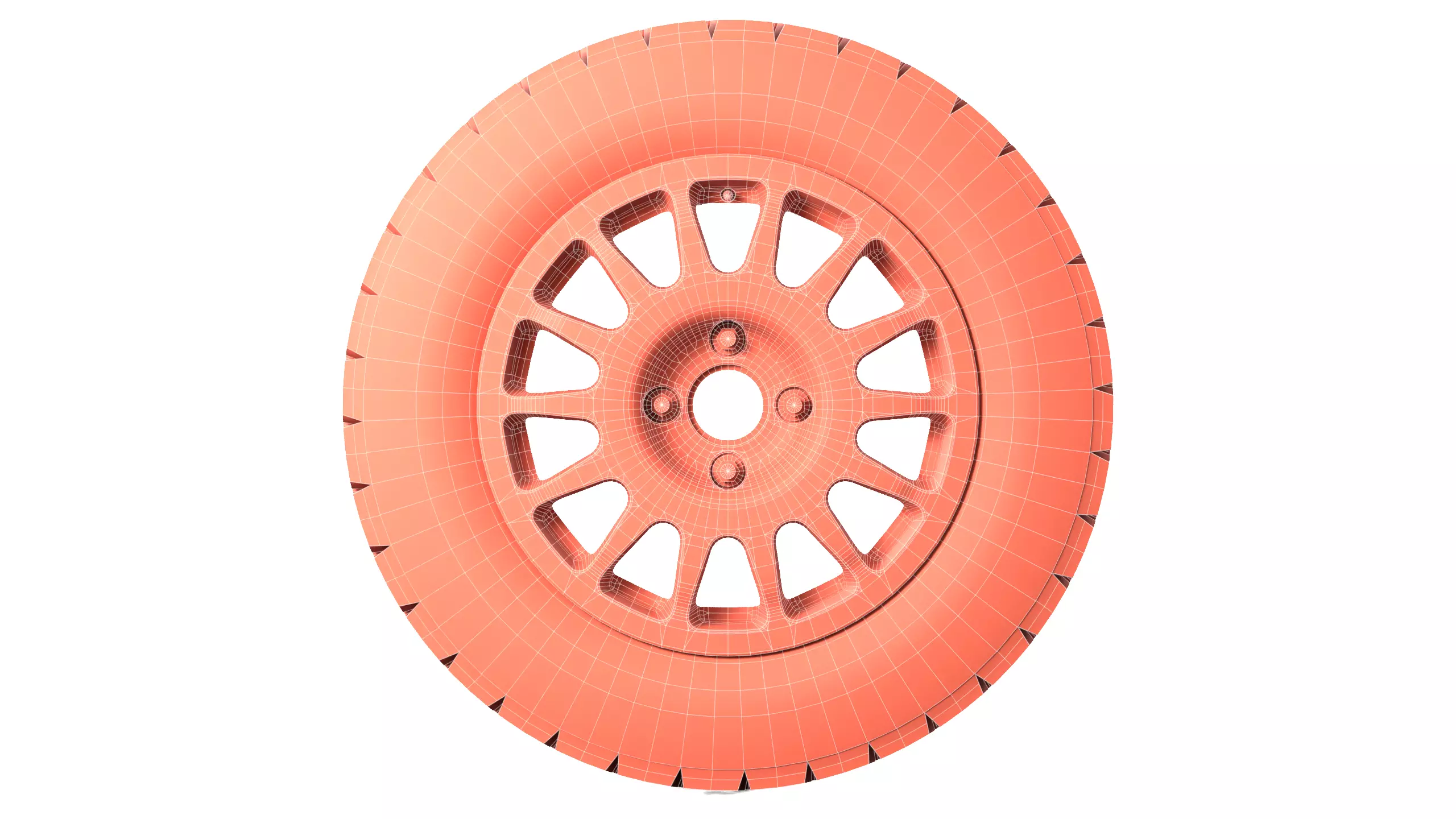 Offroad Car Wheel 2 Low-poly 3D model_10