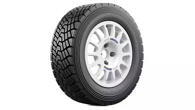Offroad Car Wheel 2 Low-poly 3D model