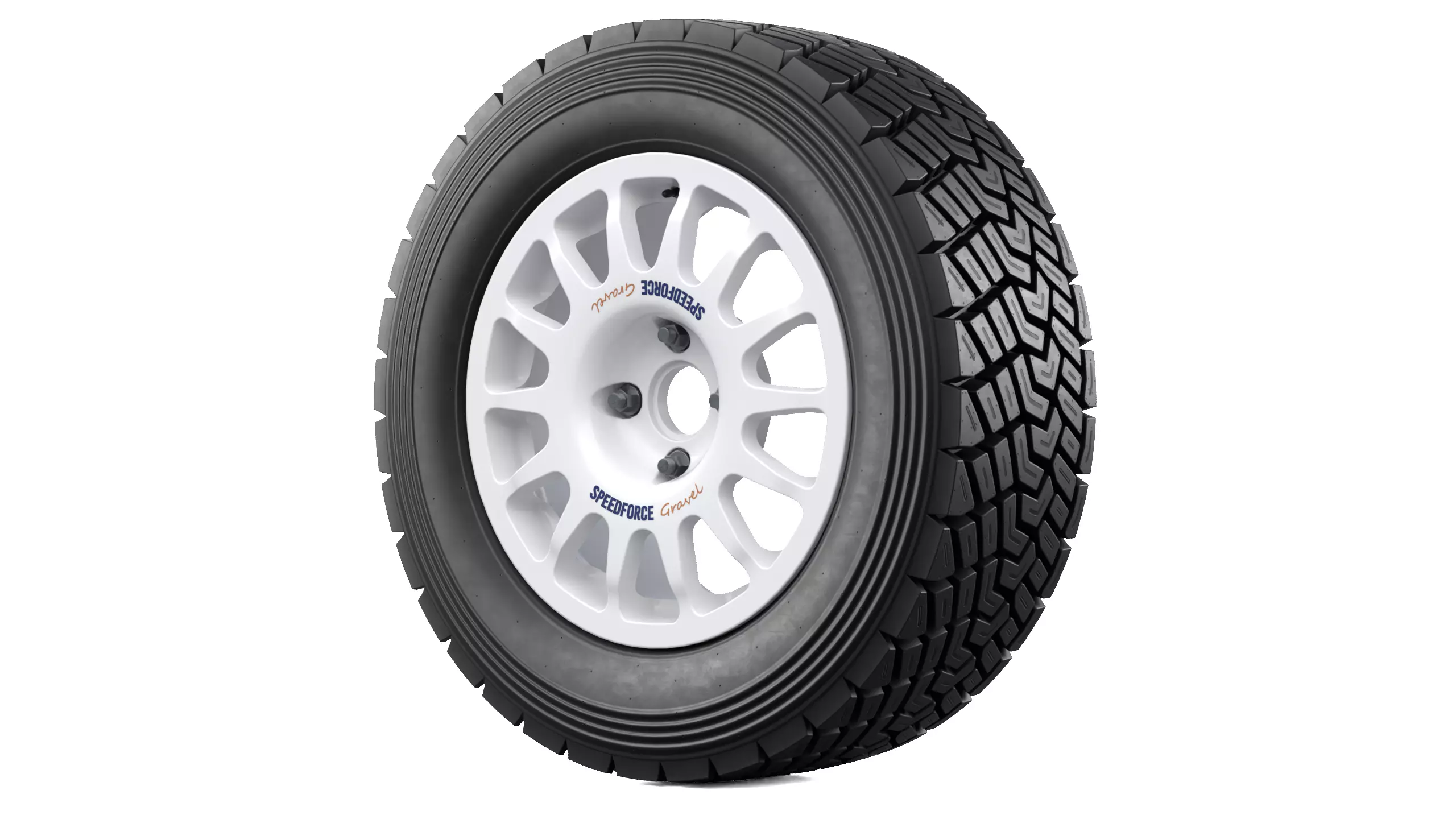 Offroad Car Wheel 2 Low-poly 3D model_2