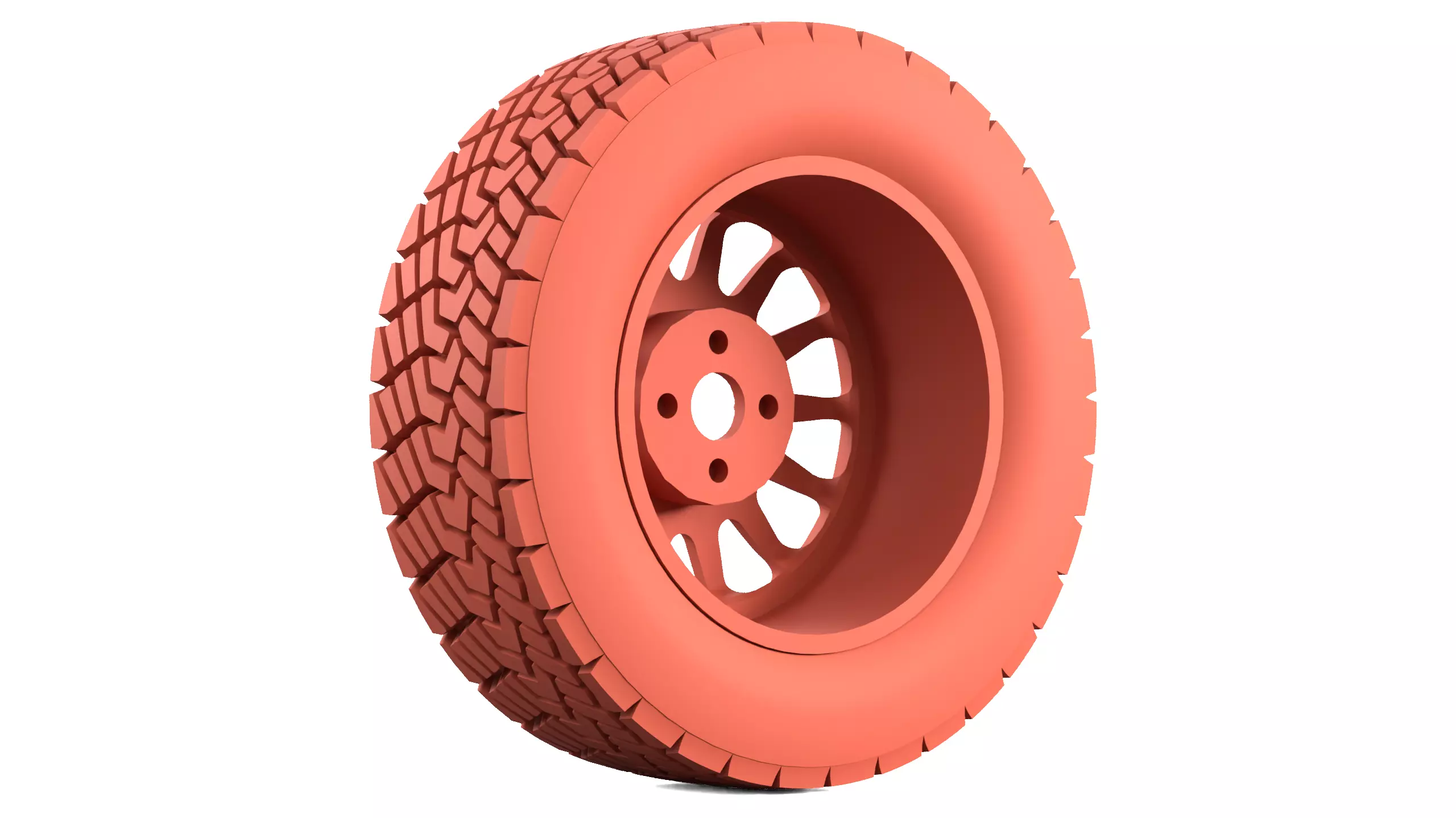 Offroad Car Wheel 2 Low-poly 3D model_13