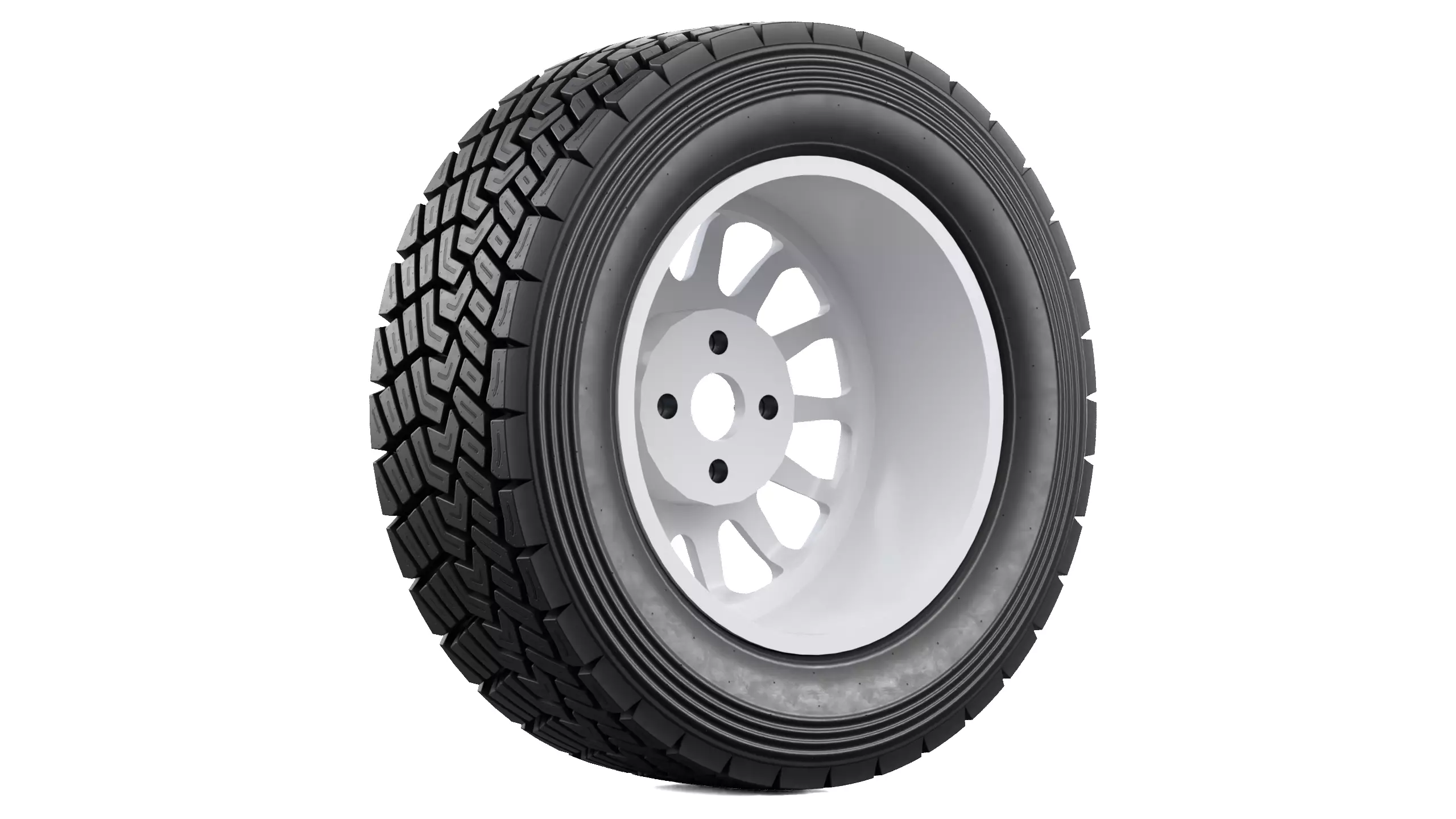 Offroad Car Wheel 2 Low-poly 3D model_4