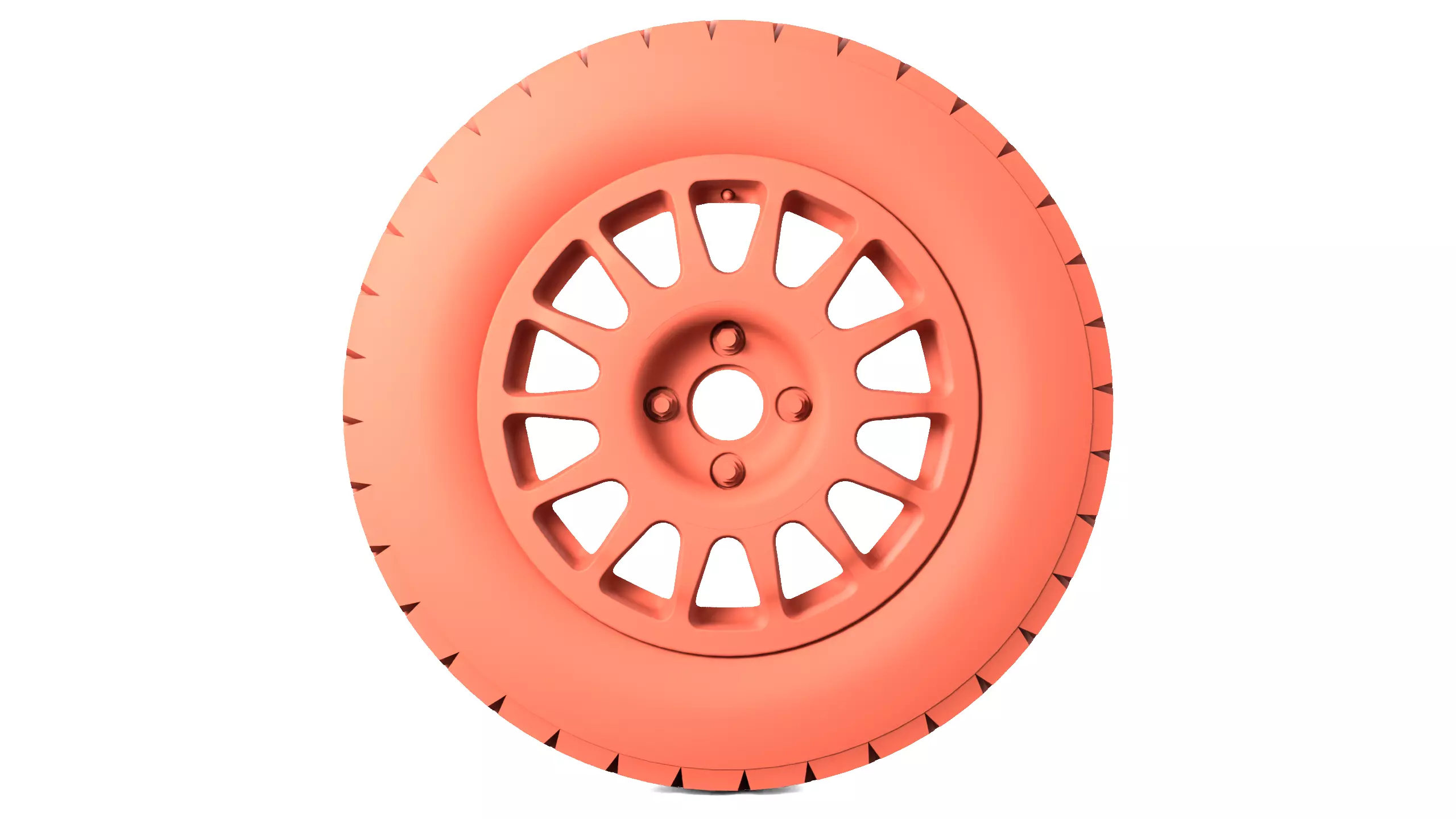 Offroad Car Wheel 2 Low-poly 3D model_9