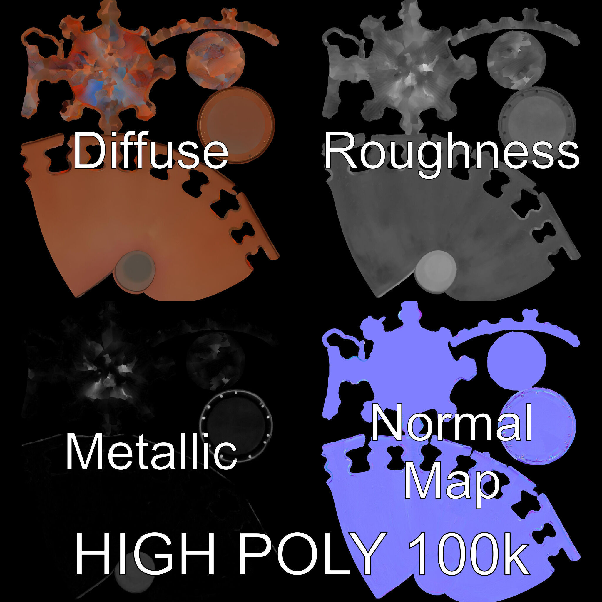 Decorative Chimney Pipe Model Pack Low-poly 3D model_3