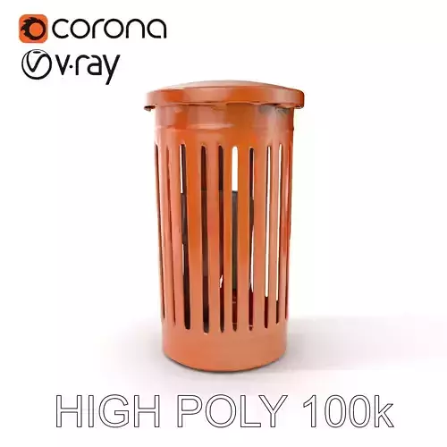 Outdoor Trash Bin Model Pack with Detailed LODs Low-poly 3D model
