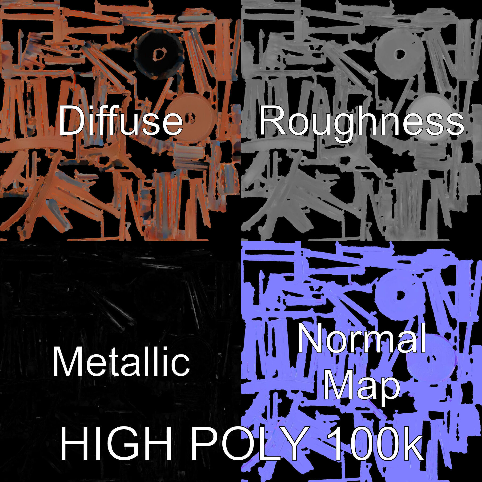 Outdoor Trash Bin Model Pack with Detailed LODs Low-poly 3D model_4