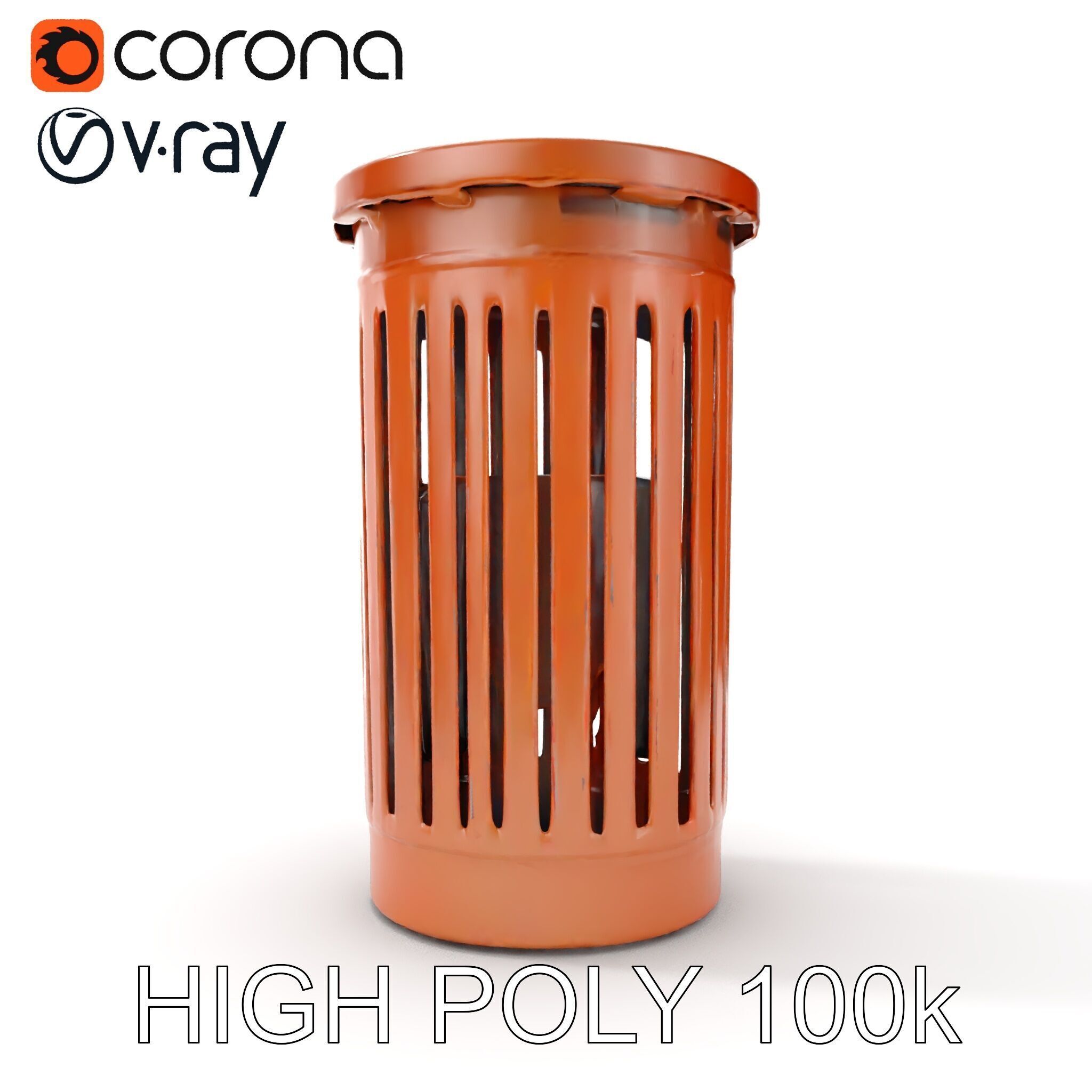 Outdoor Trash Bin Model Pack with Detailed LODs Low-poly 3D model_27