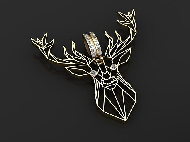 deer pendant Low  3D print model
