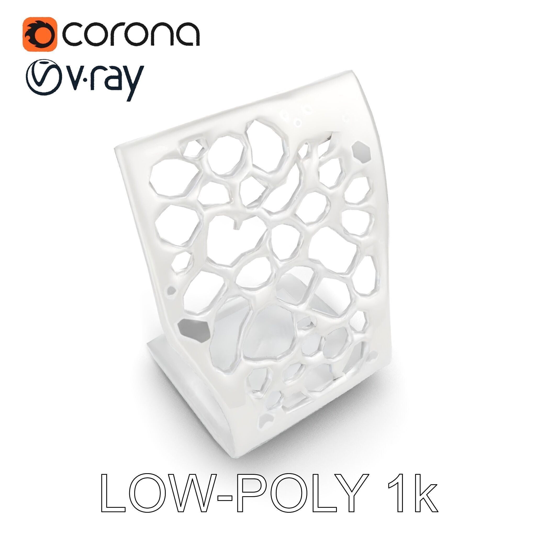 Hexagonal Metal Bookend Model Pack Low-poly 3D model_10