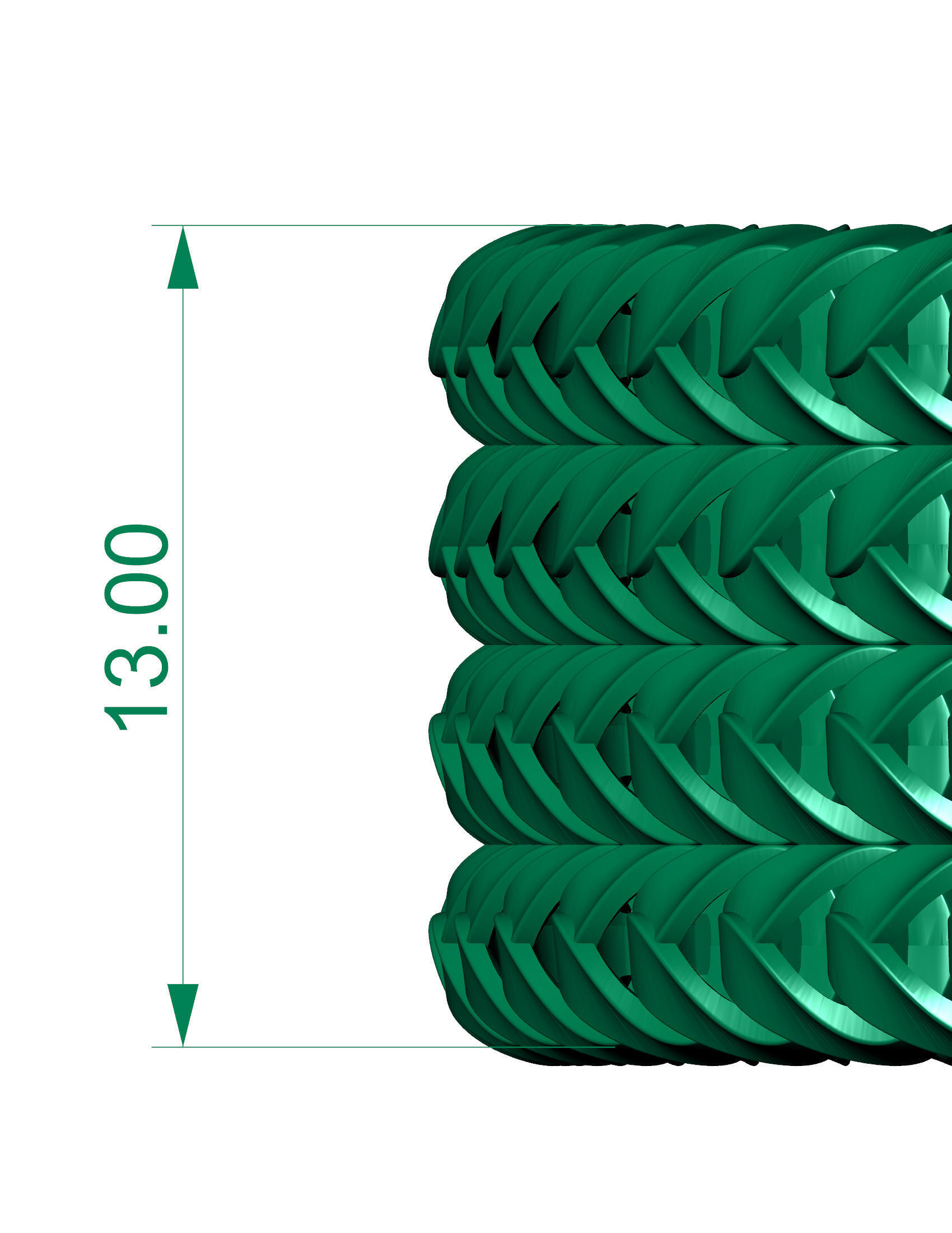 5 size  4- Line spiral Franco Cuban Chain or Bracelet 3d model 3D Model Collection_6