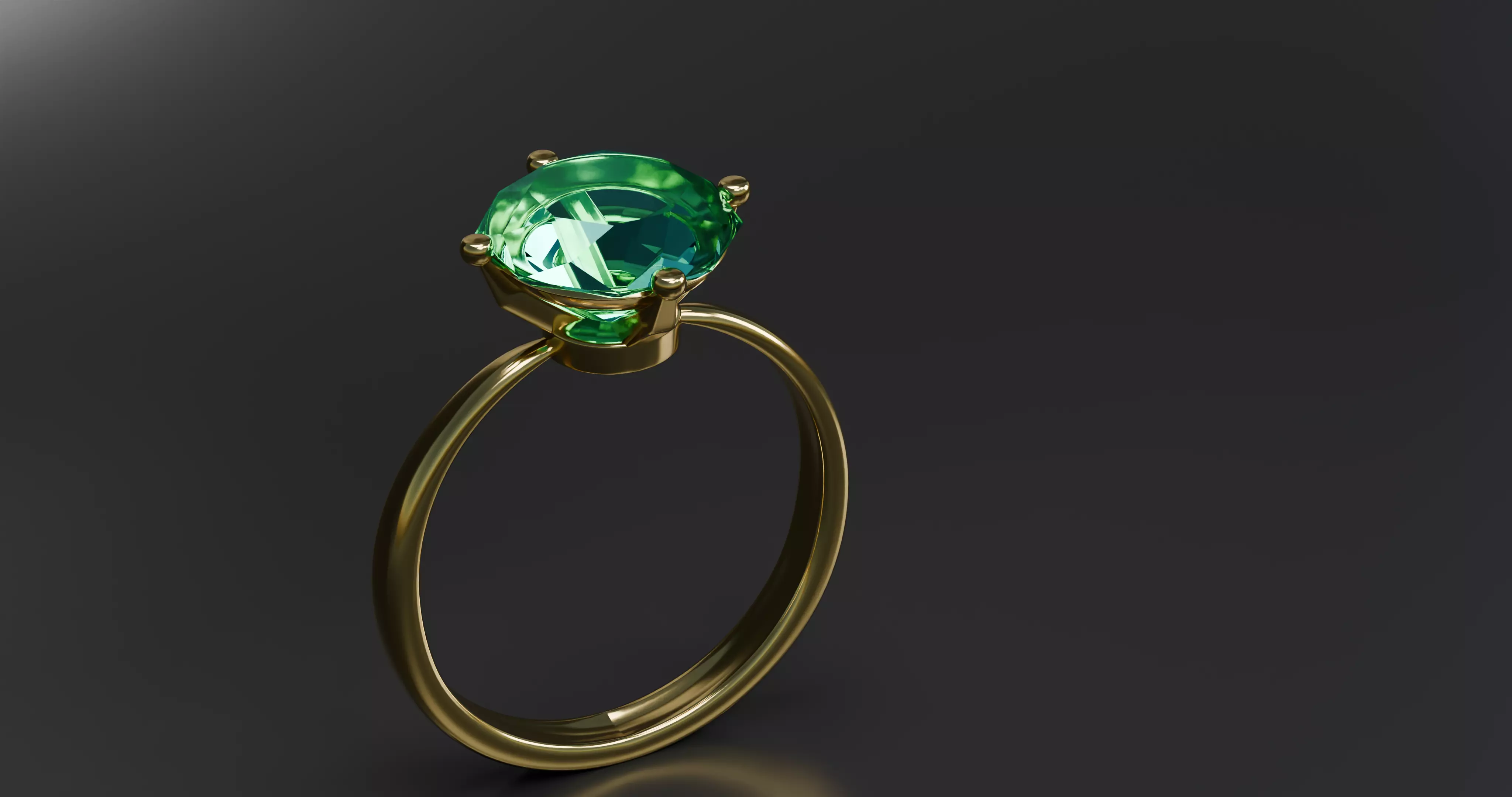 exotic greenish Diamond ring 3D model
