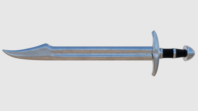 Falchion Sword - Game Ready Low-poly 3D model