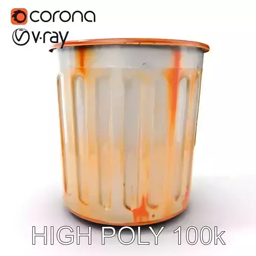 Metal Trash Can Model Pack for Game and Environment Design Low-poly 3D model