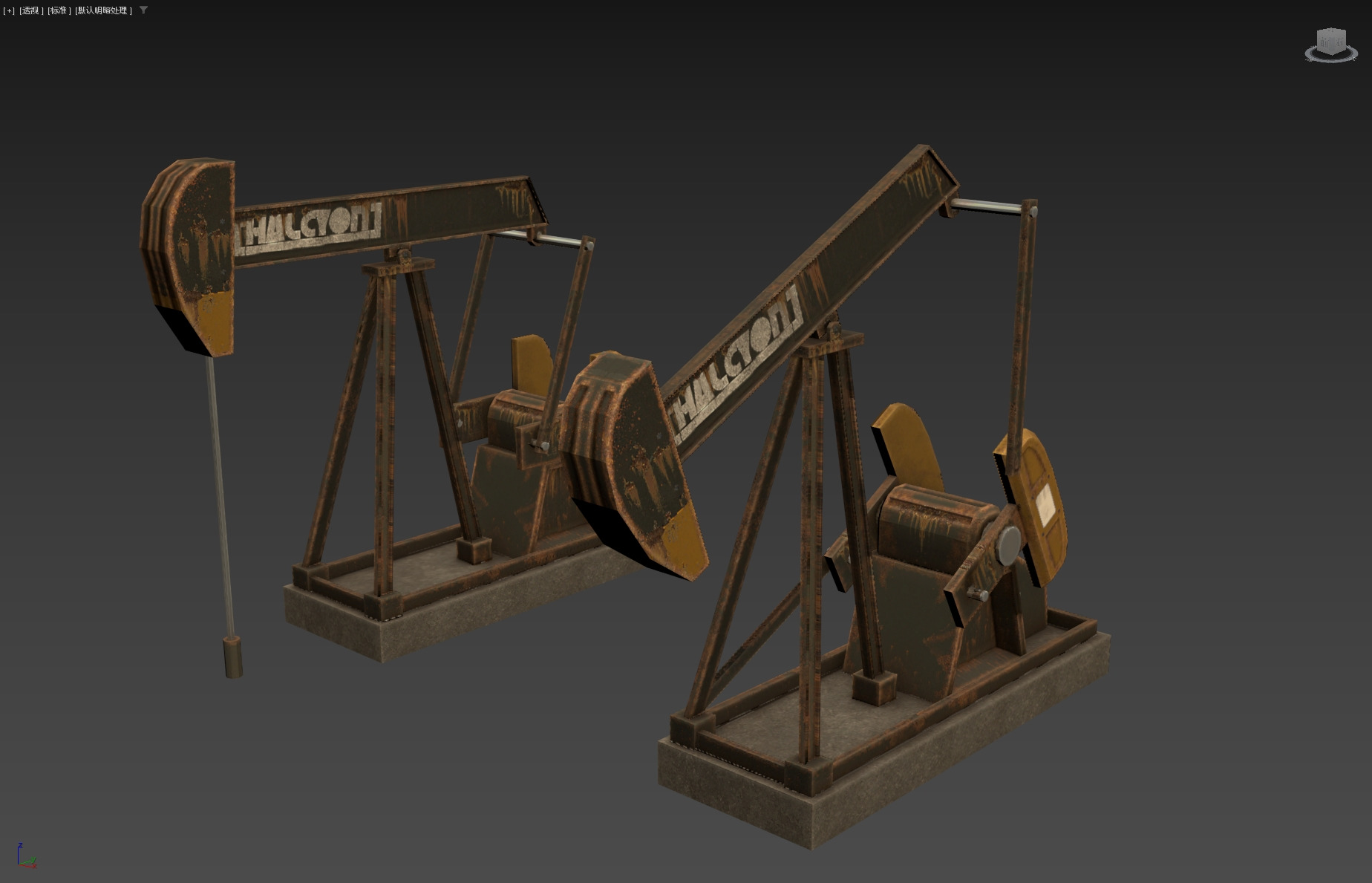 Oil Pumpjack Low-poly 3D model_8