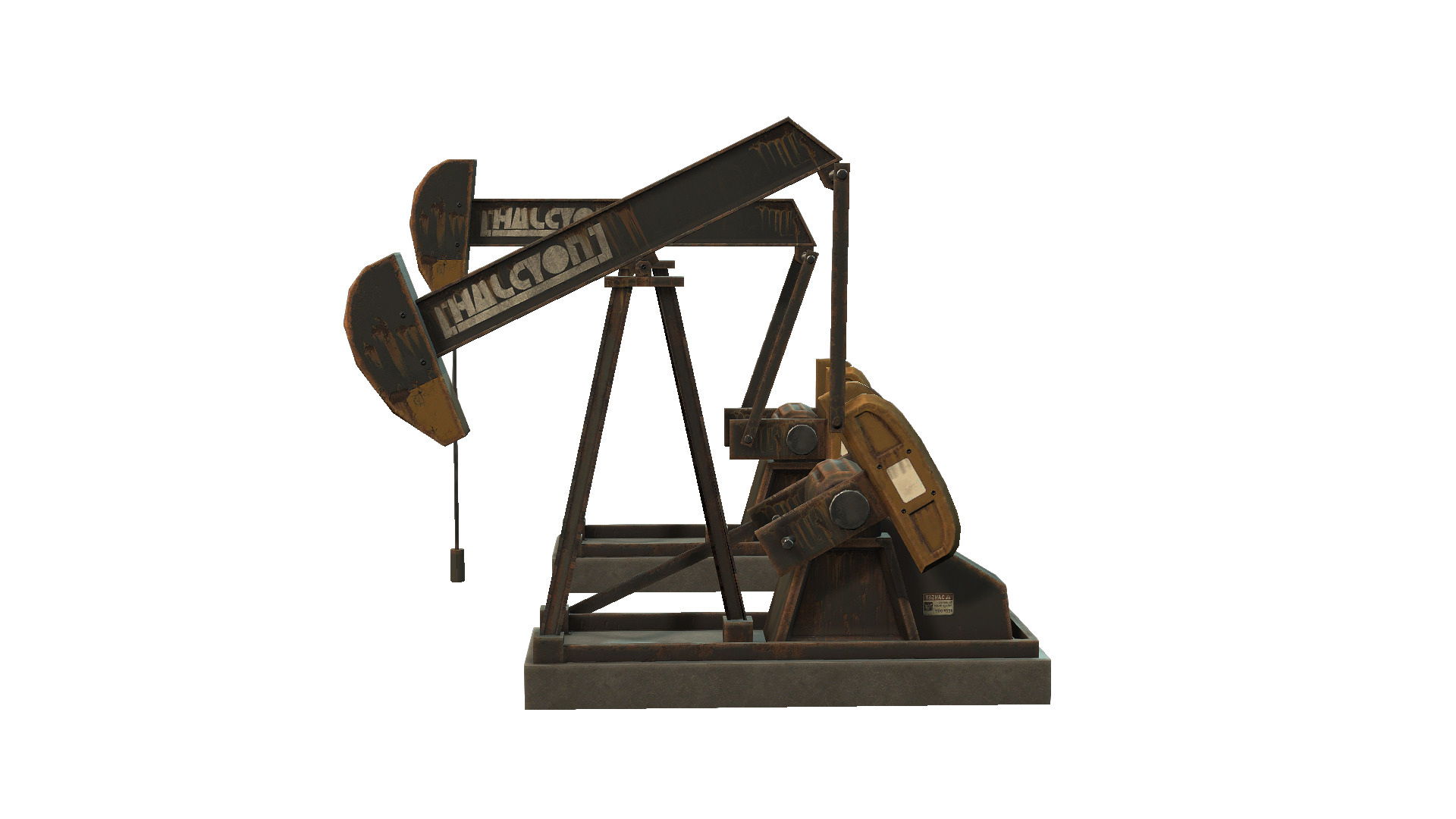 Oil Pumpjack Low-poly 3D model_2