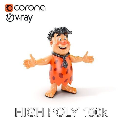 Caveman Character D Model with Multiple Animation States Low-poly 3D model