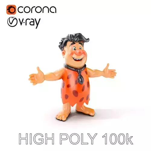 Caveman Character D Model with Multiple Animation States