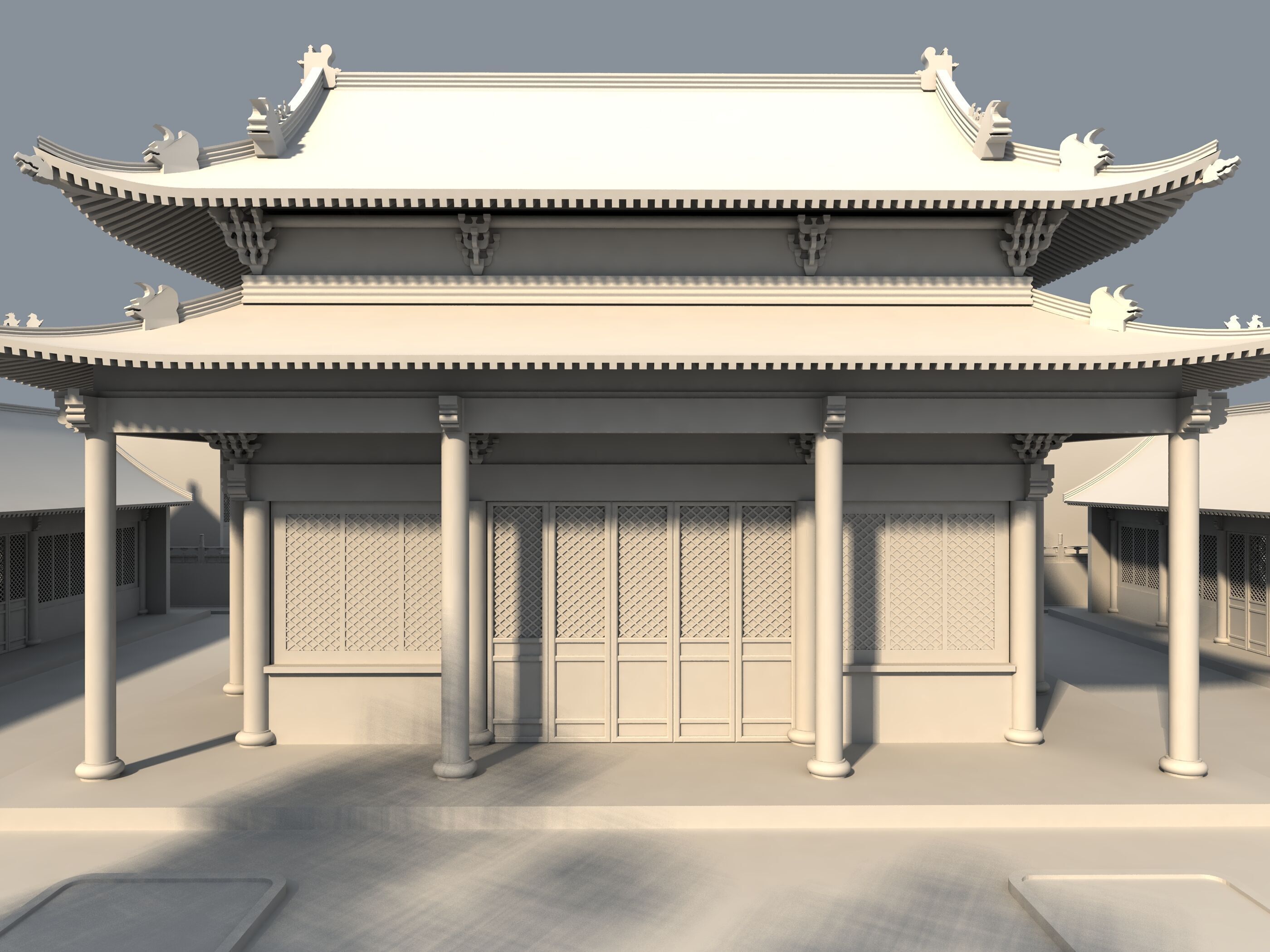 Chinese ancient architecture Low-poly 3D model_11