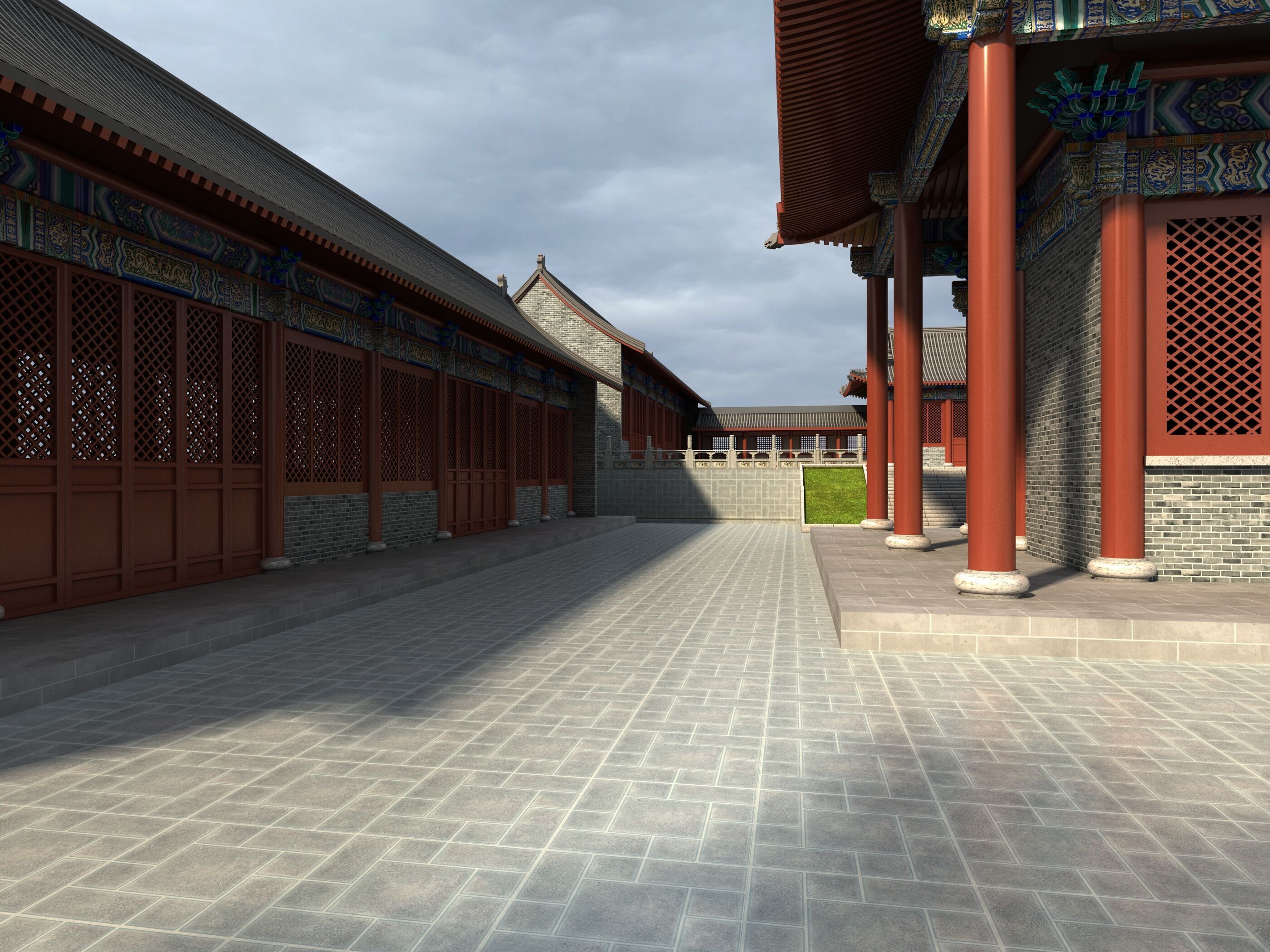 Chinese ancient architecture Low-poly 3D model_8