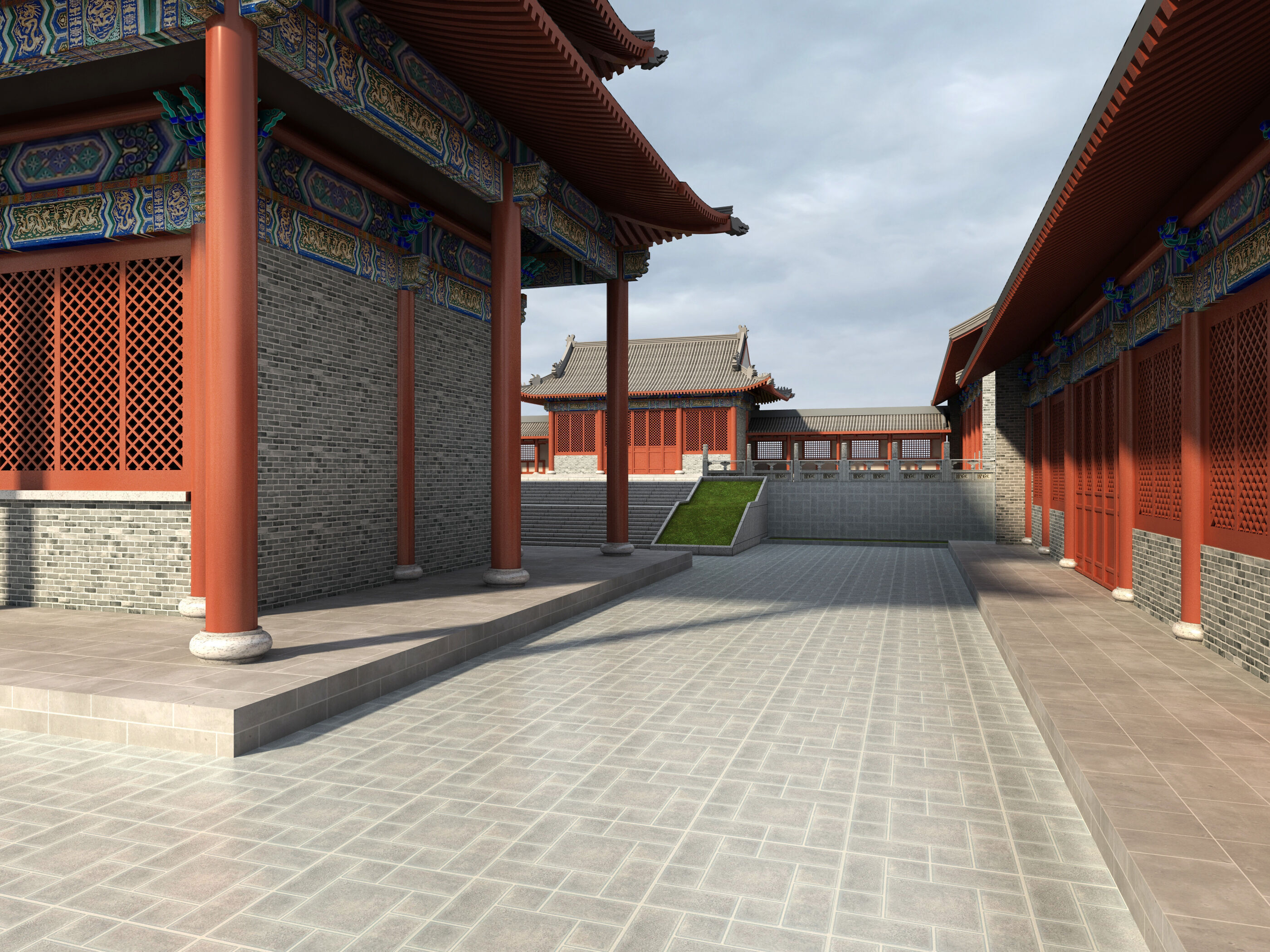 Chinese ancient architecture Low-poly 3D model_7