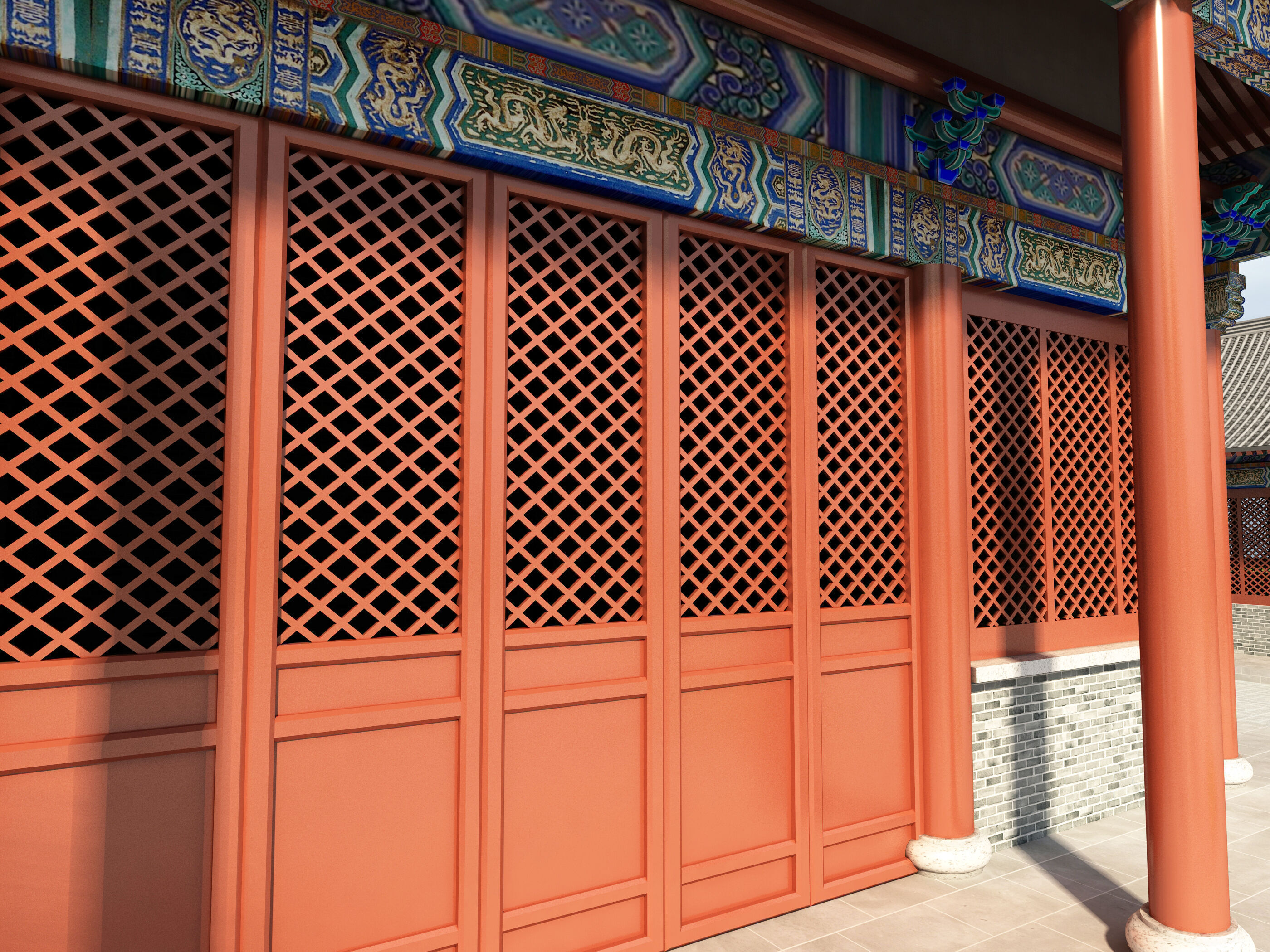 Chinese ancient architecture Low-poly 3D model_2