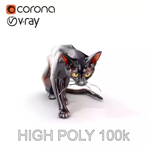 Realistic Black Cat Model Pack for Animation and Games