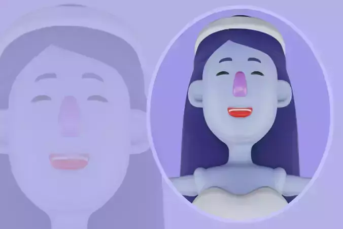 Stylized 3D Female Skull Bride Character - Cartoon 3D Model