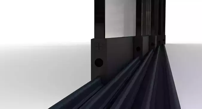 Modern Glass Sliding Door  High-Quality Detailed 3D Model 