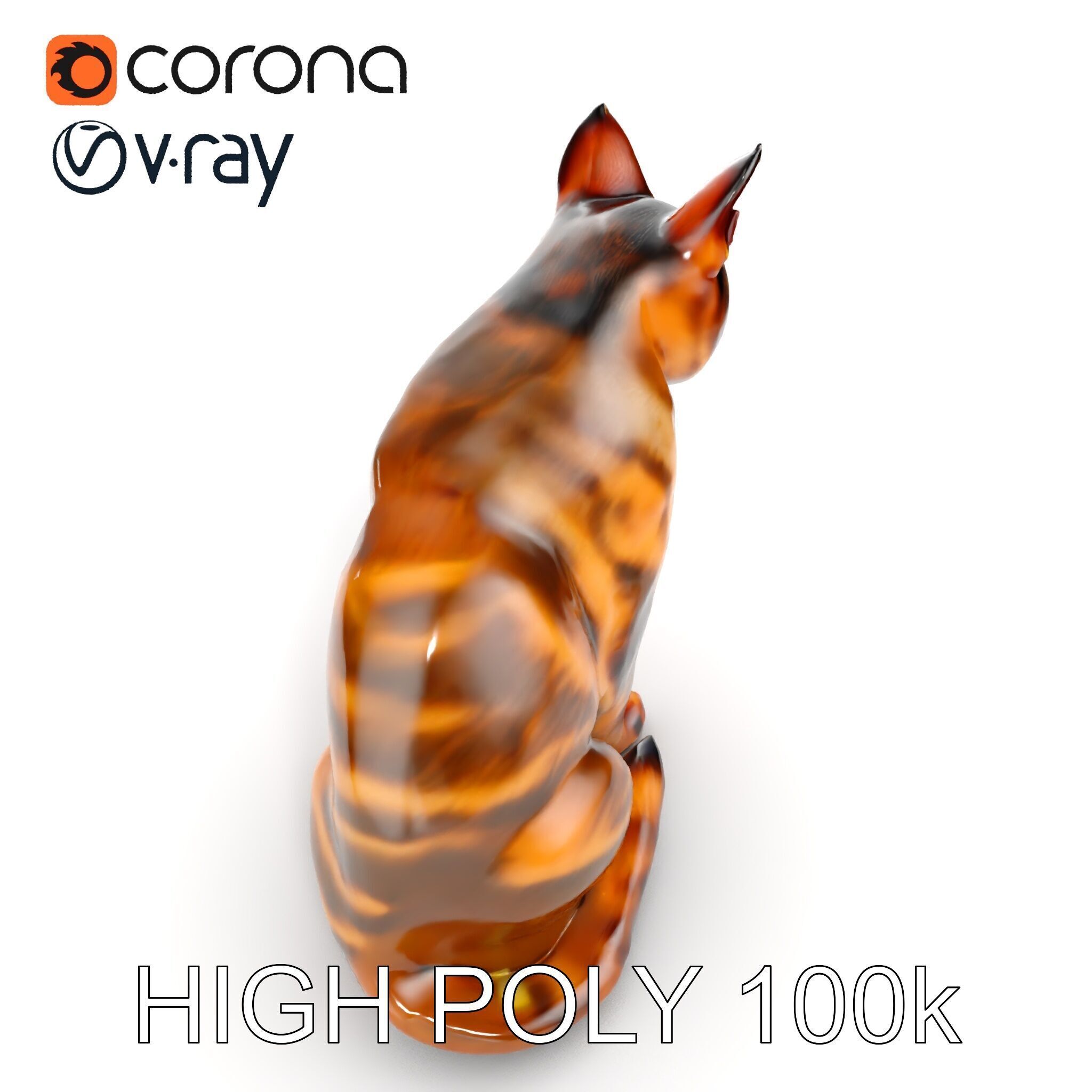 Realistic Feline D Model Pack with Detailed Textures Low-poly 3D model_27