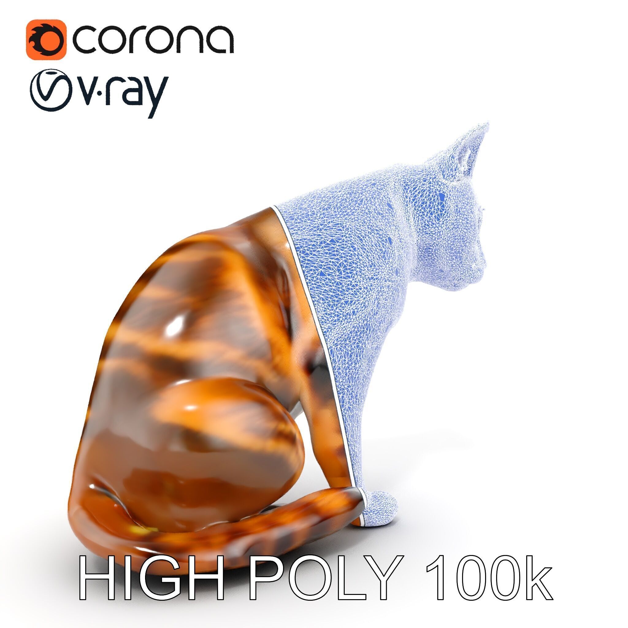 Realistic Feline D Model Pack with Detailed Textures Low-poly 3D model_25