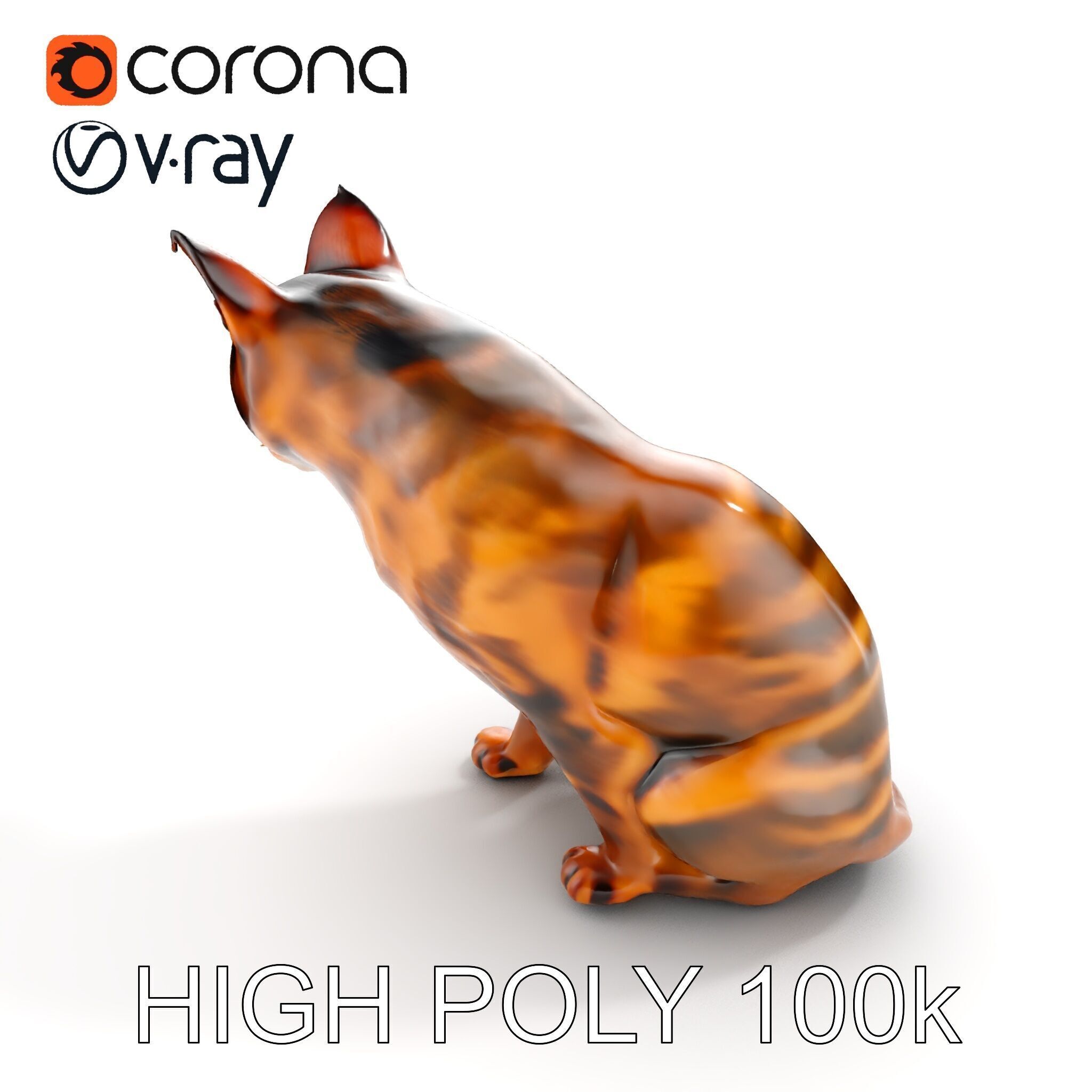 Realistic Feline D Model Pack with Detailed Textures Low-poly 3D model_7