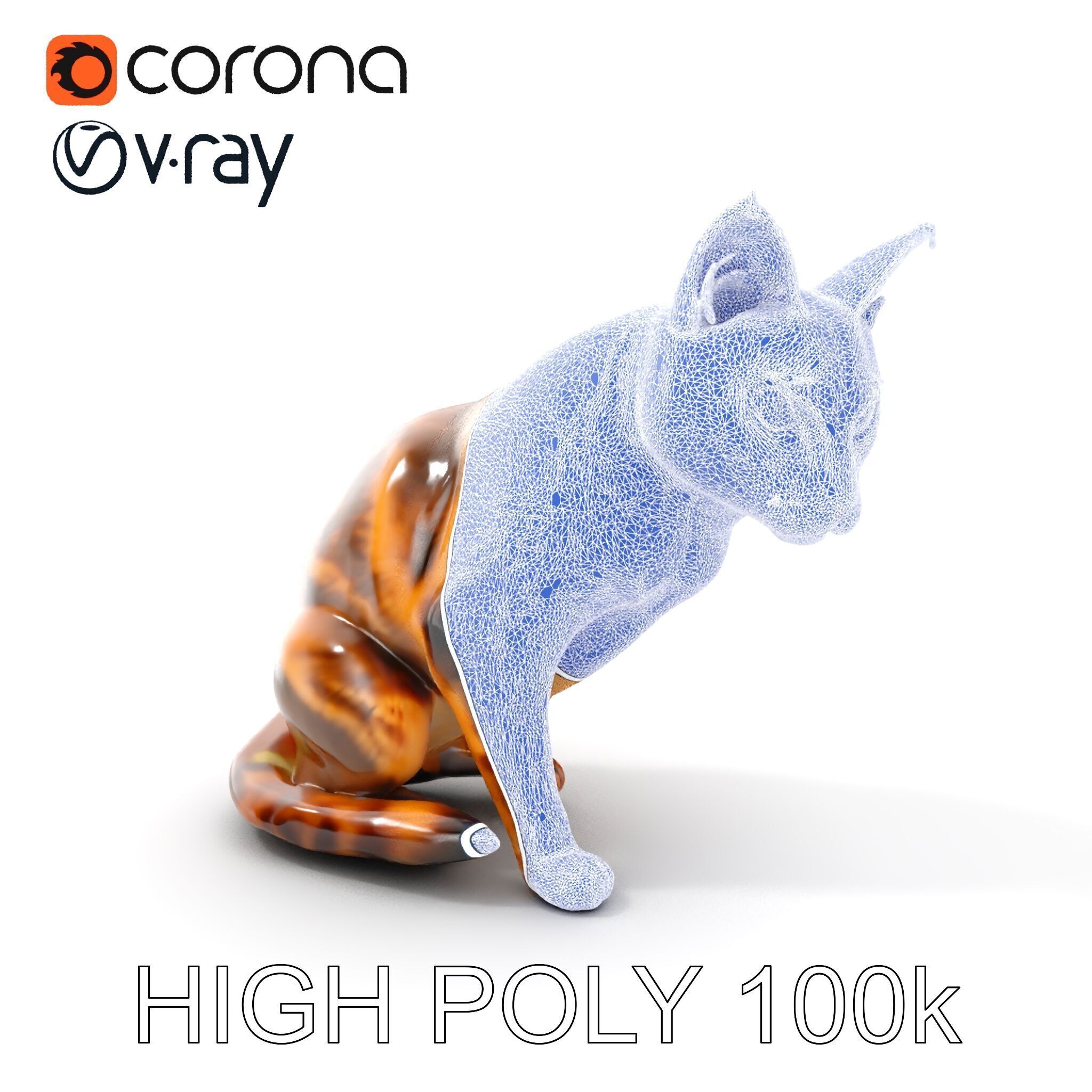 Realistic Feline D Model Pack with Detailed Textures Low-poly 3D model_17