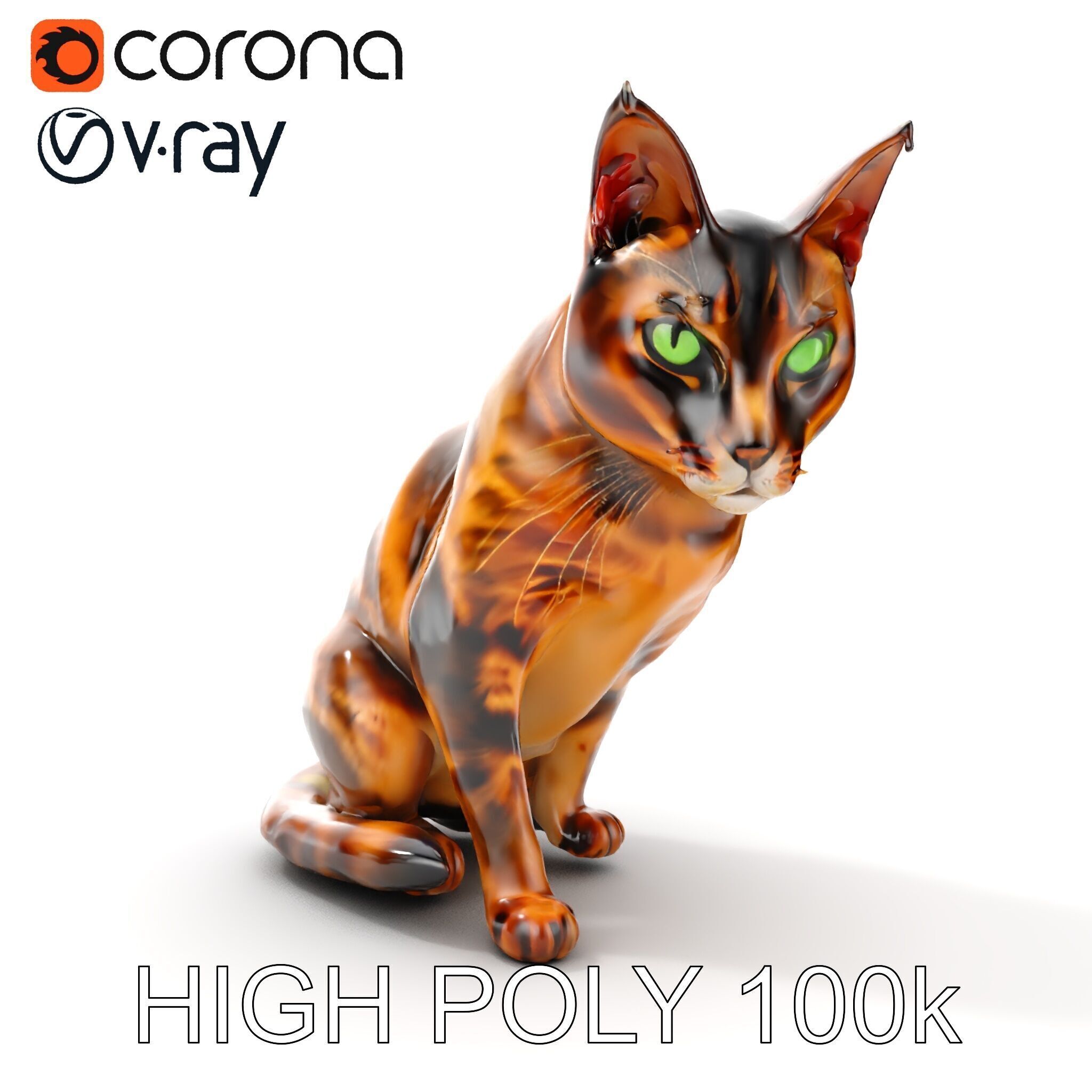 Realistic Feline D Model Pack with Detailed Textures Low-poly 3D model_24