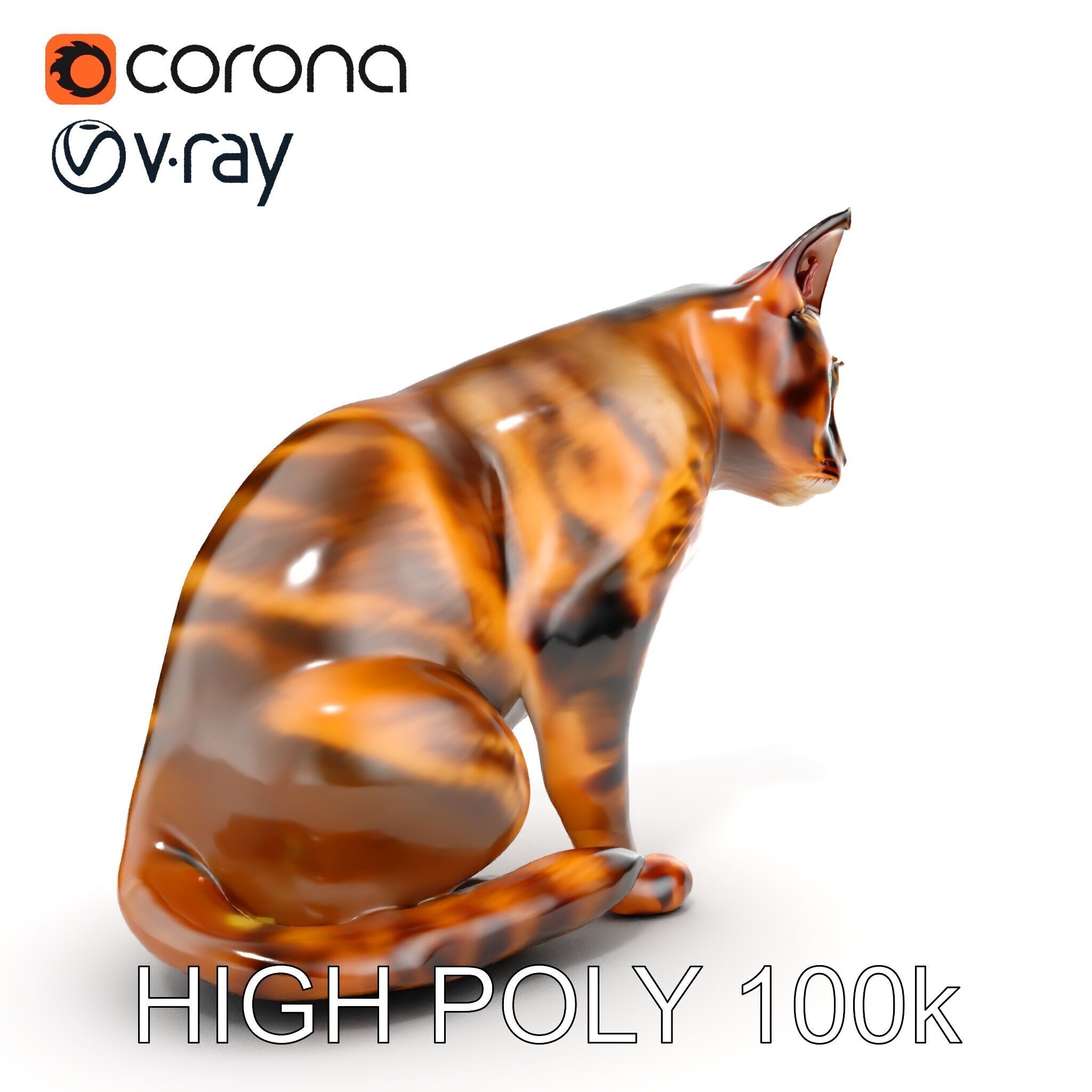 Realistic Feline D Model Pack with Detailed Textures Low-poly 3D model_20
