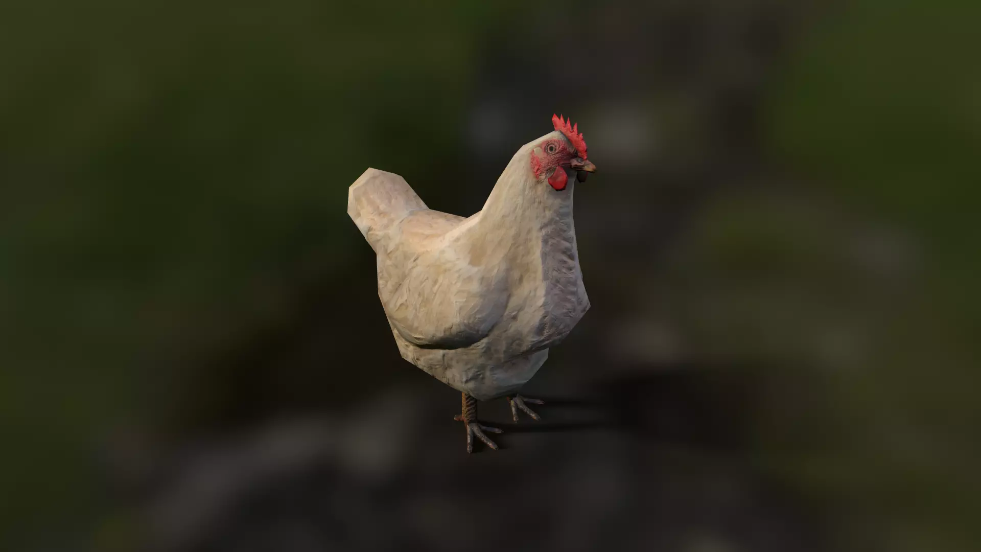 Animated Low-Poly Hen Low-poly 3D model