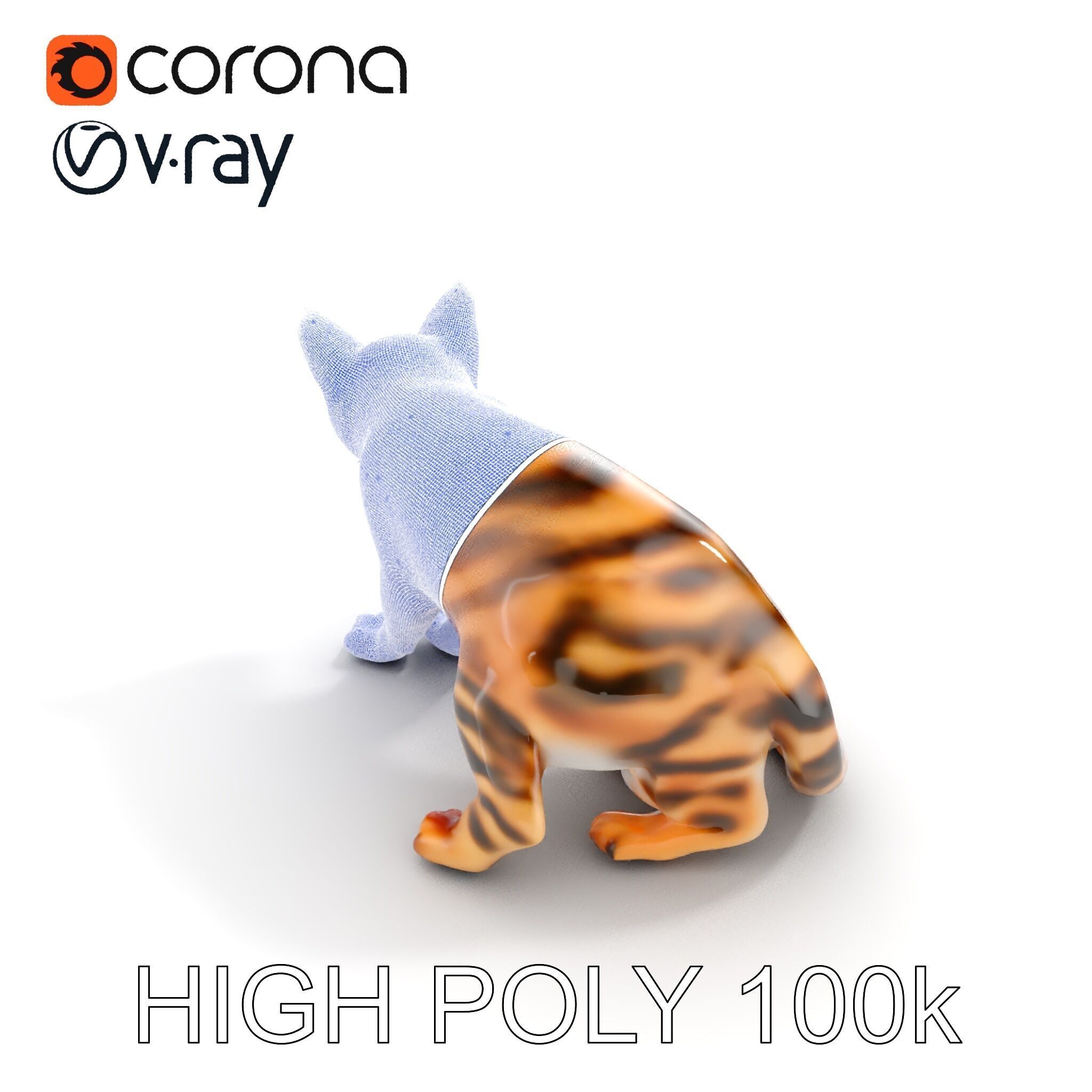 Bengal Cat Realistic Model Pack for D Design Low-poly 3D model_22