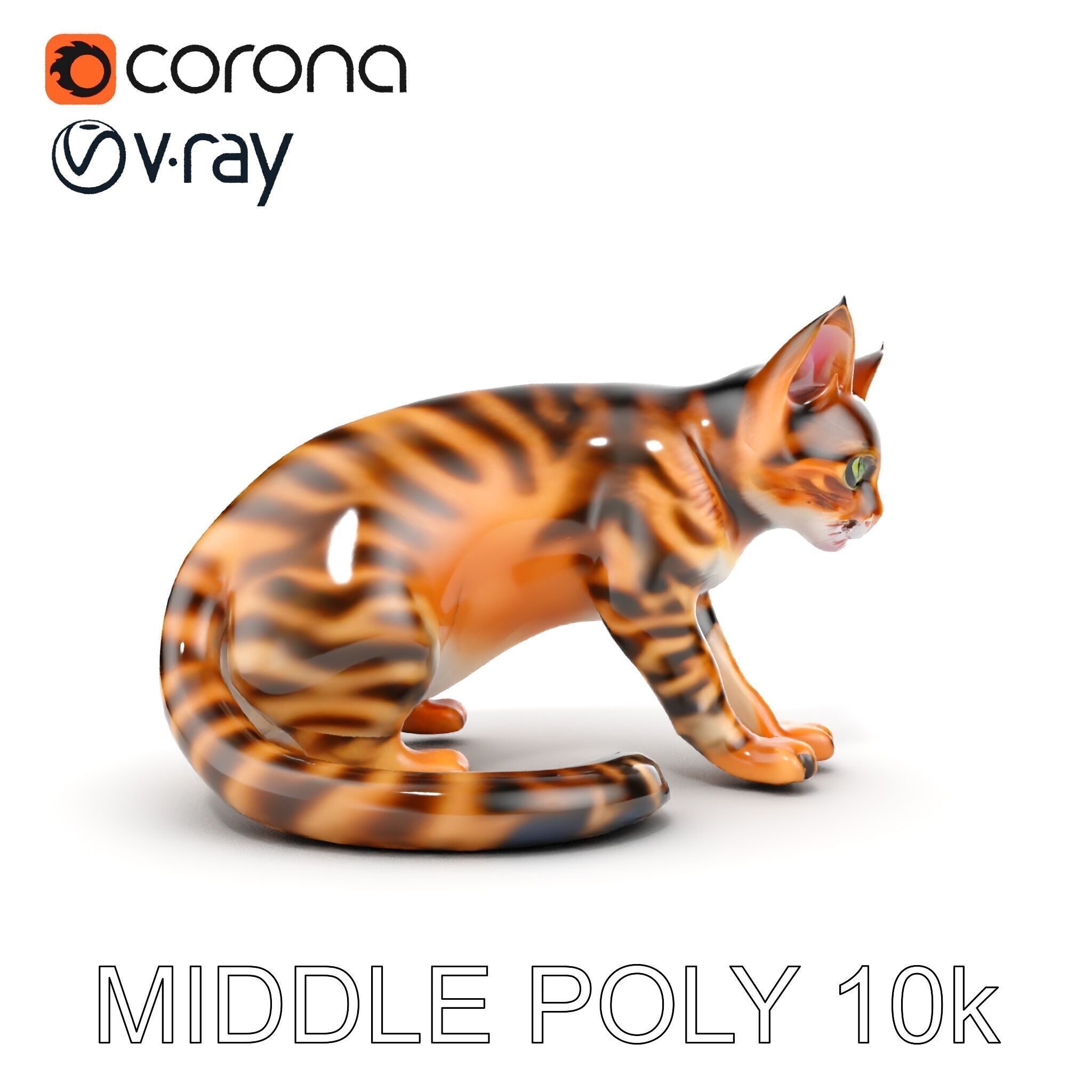Bengal Cat Realistic Model Pack for D Design Low-poly 3D model_15