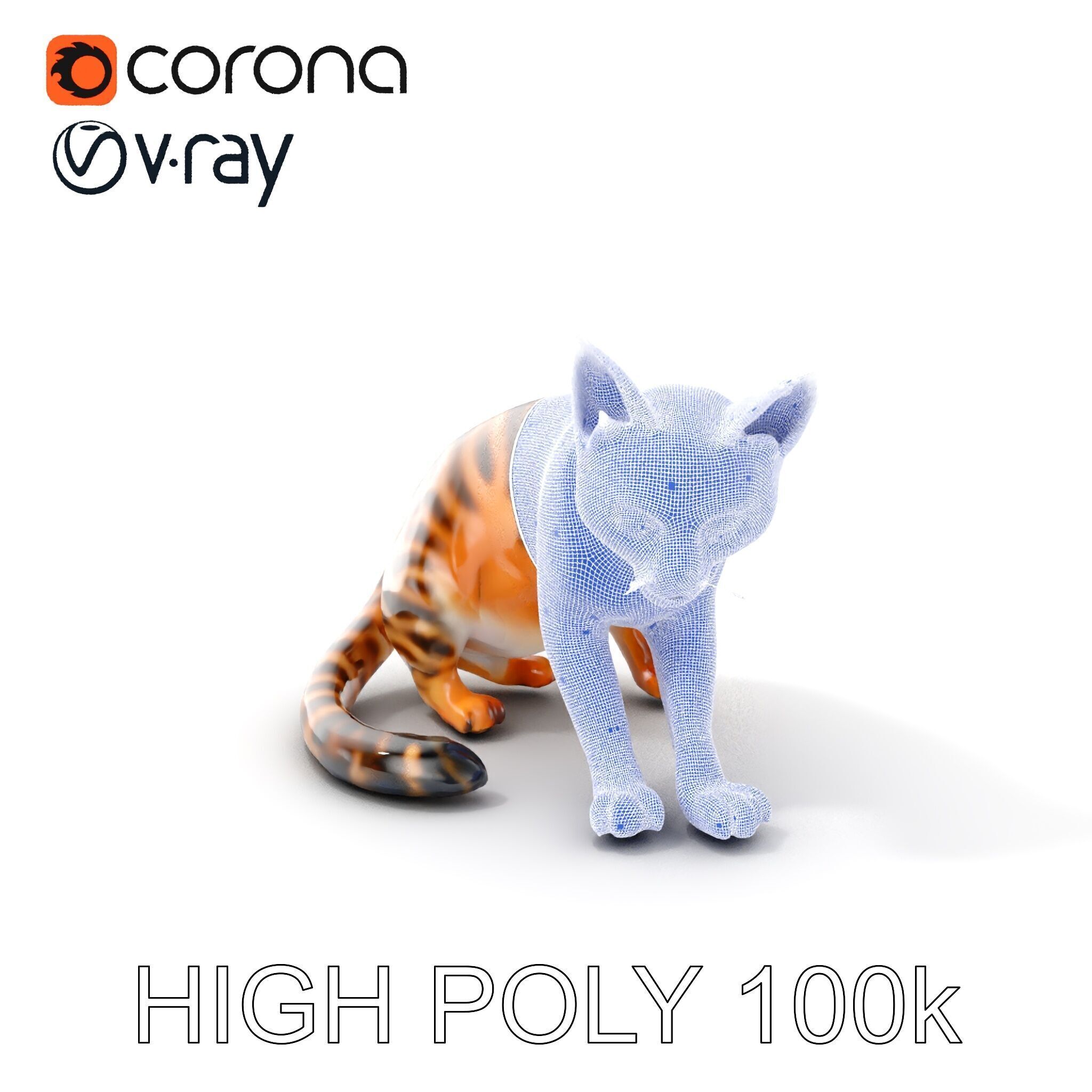 Bengal Cat Realistic Model Pack for D Design Low-poly 3D model_5